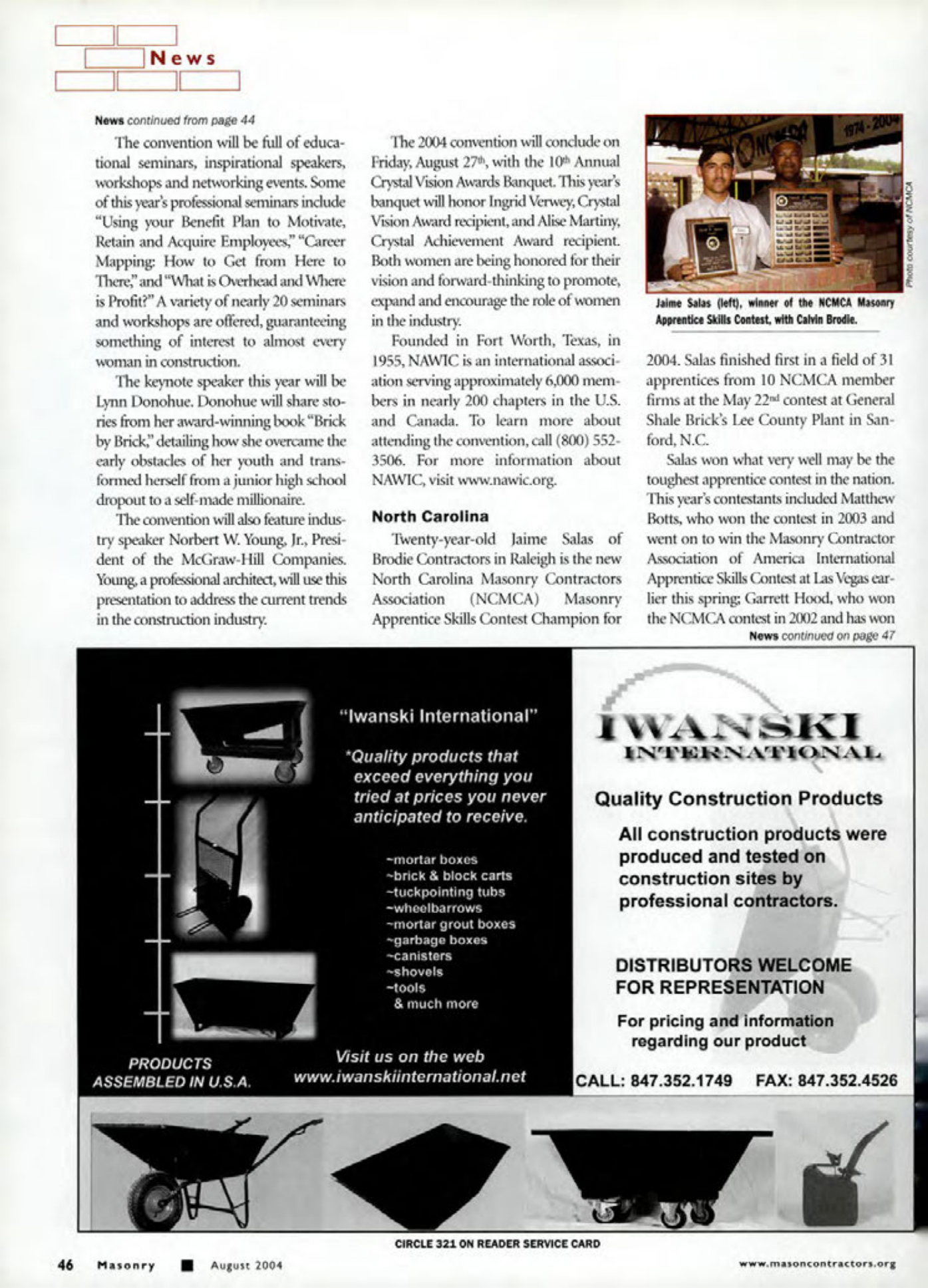 Masonry Magazine August 2004 Page. 48