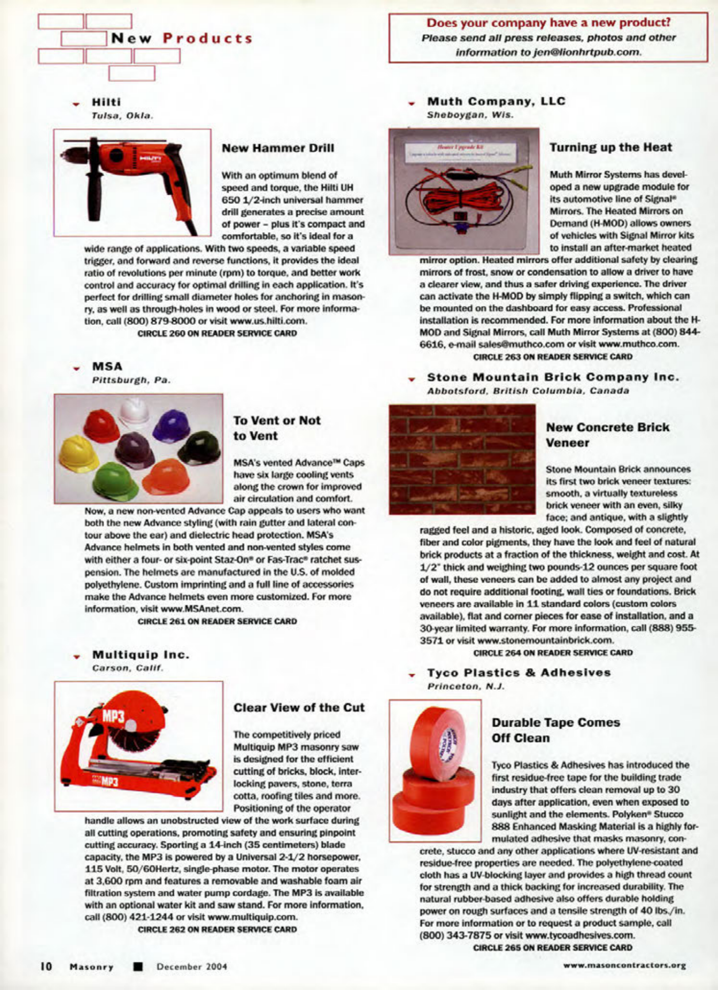 Masonry Magazine December 2004 Page. 9