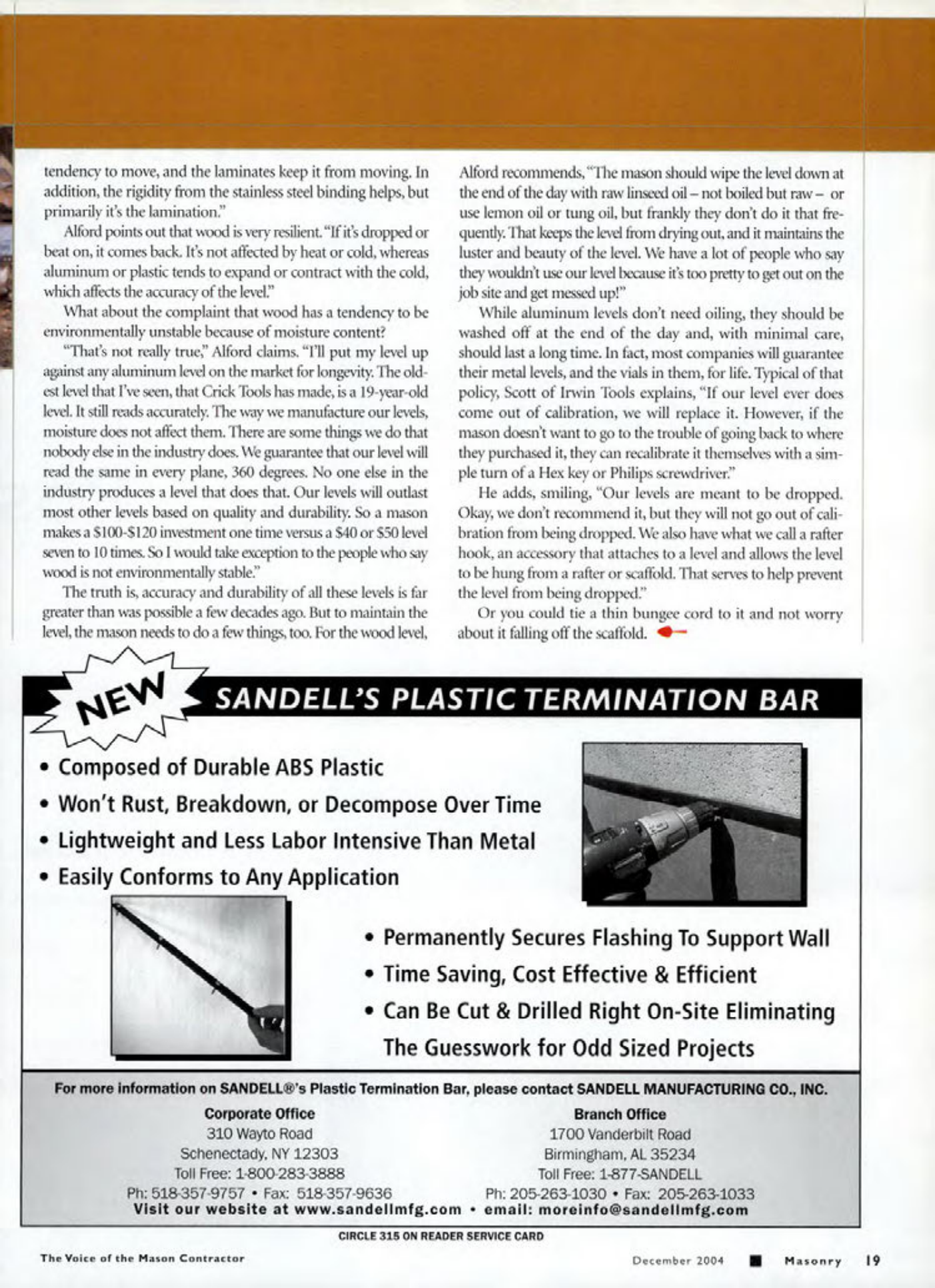 Masonry Magazine December 2004 Page. 18
