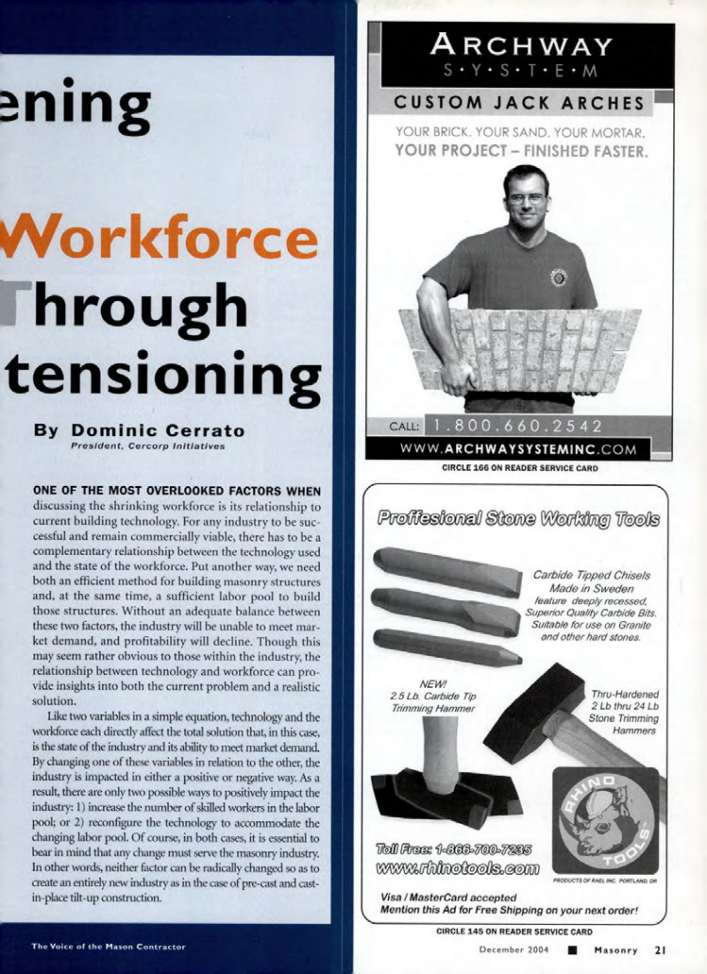 Masonry Magazine December 2004 Page. 20