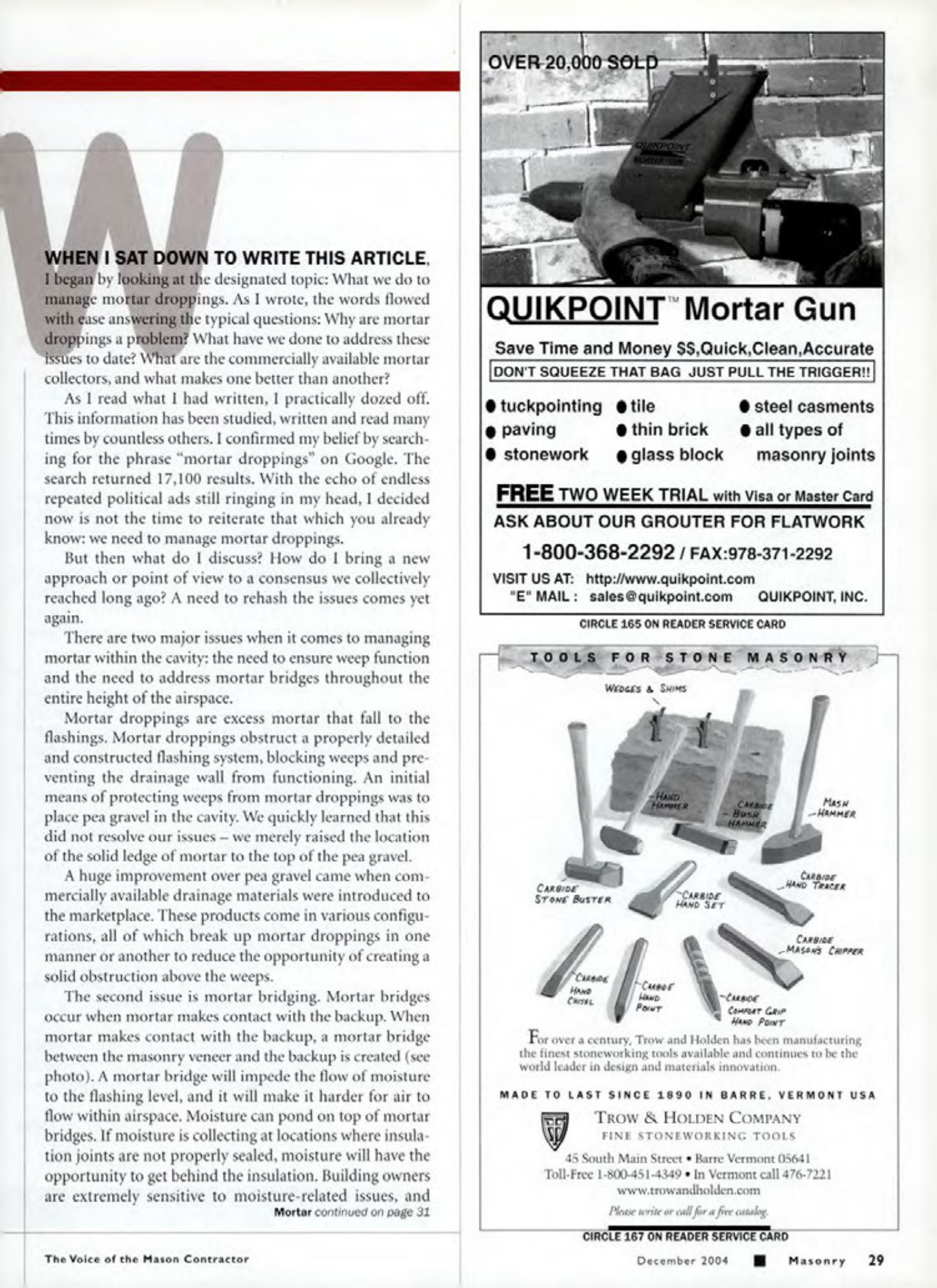 Masonry Magazine December 2004 Page. 28
