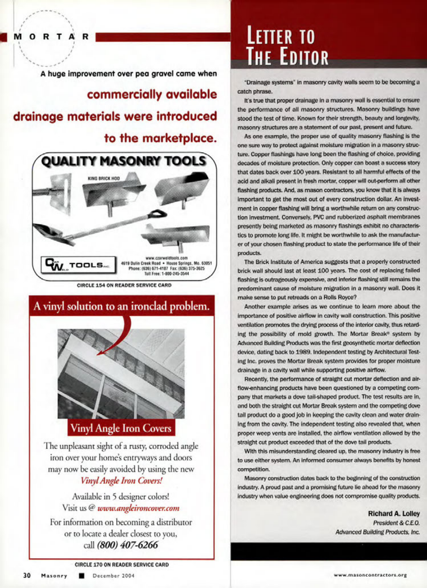 Masonry Magazine December 2004 Page. 29