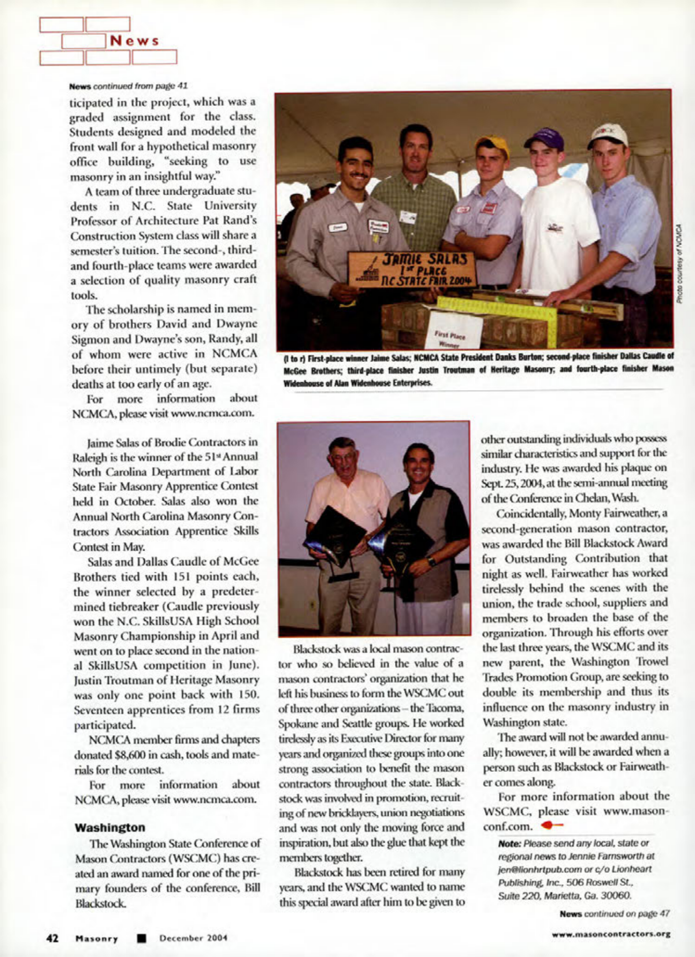 Masonry Magazine December 2004 Page. 41