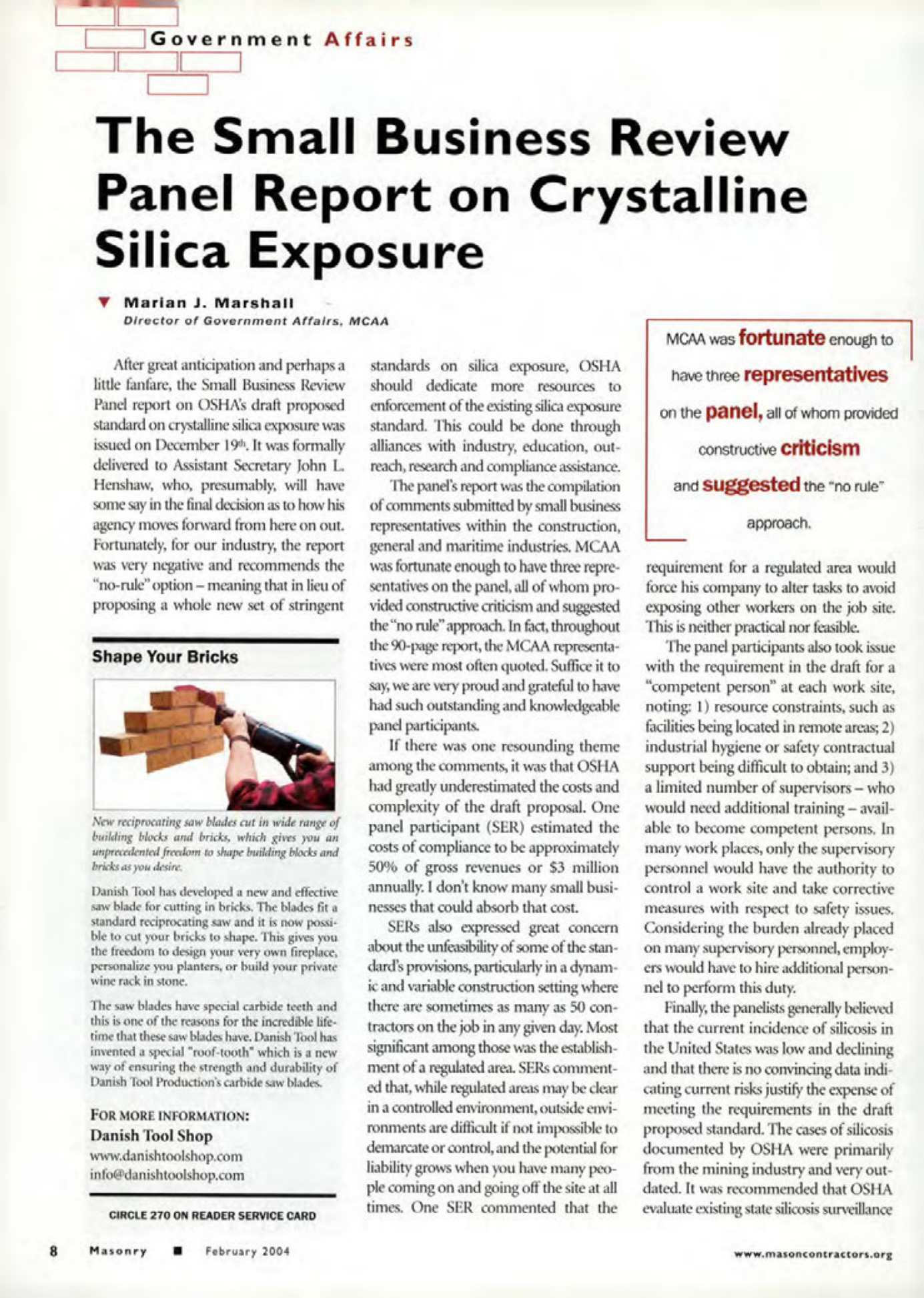Masonry Magazine February 2004 Page. 10