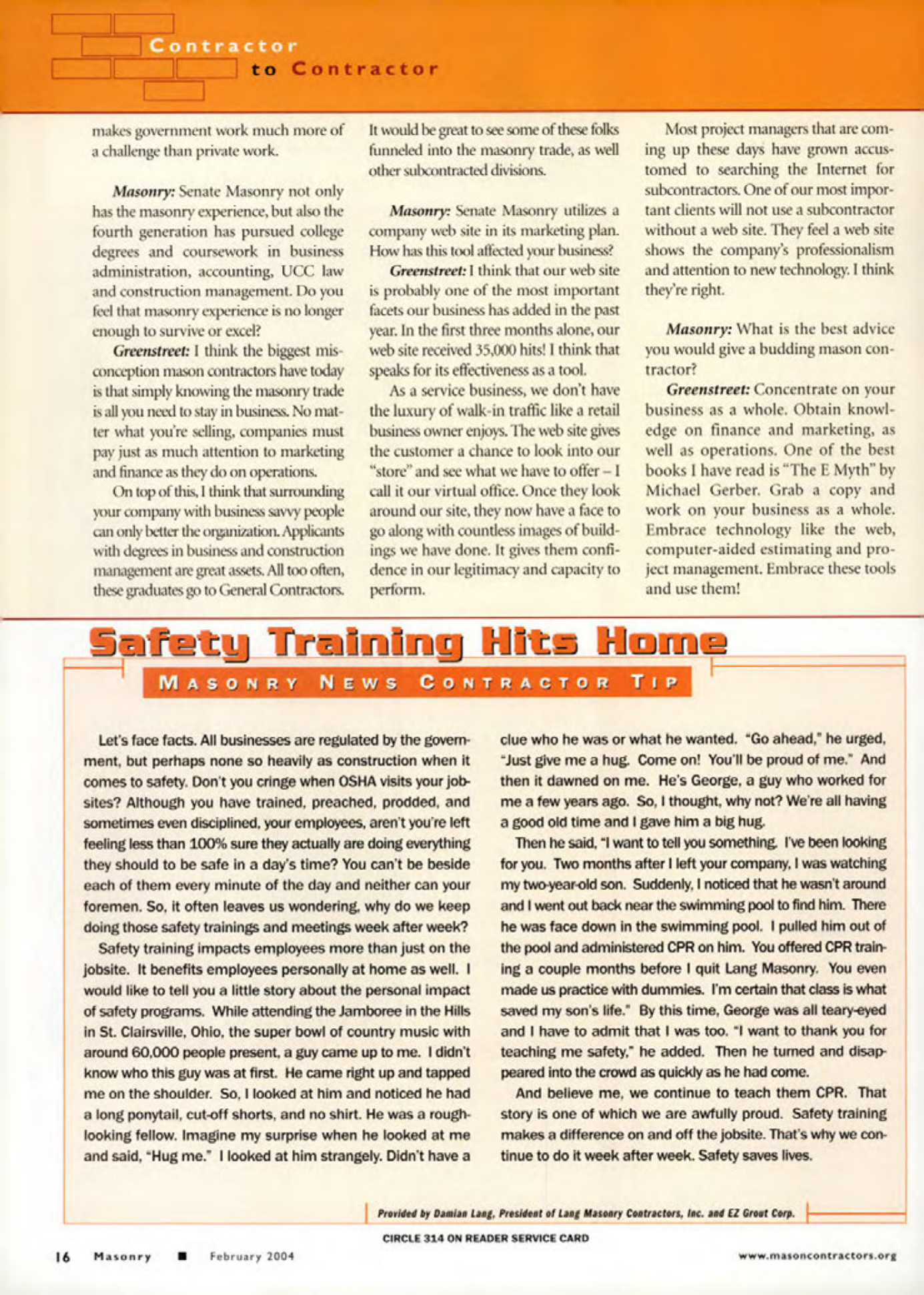 Masonry Magazine February 2004 Page. 18