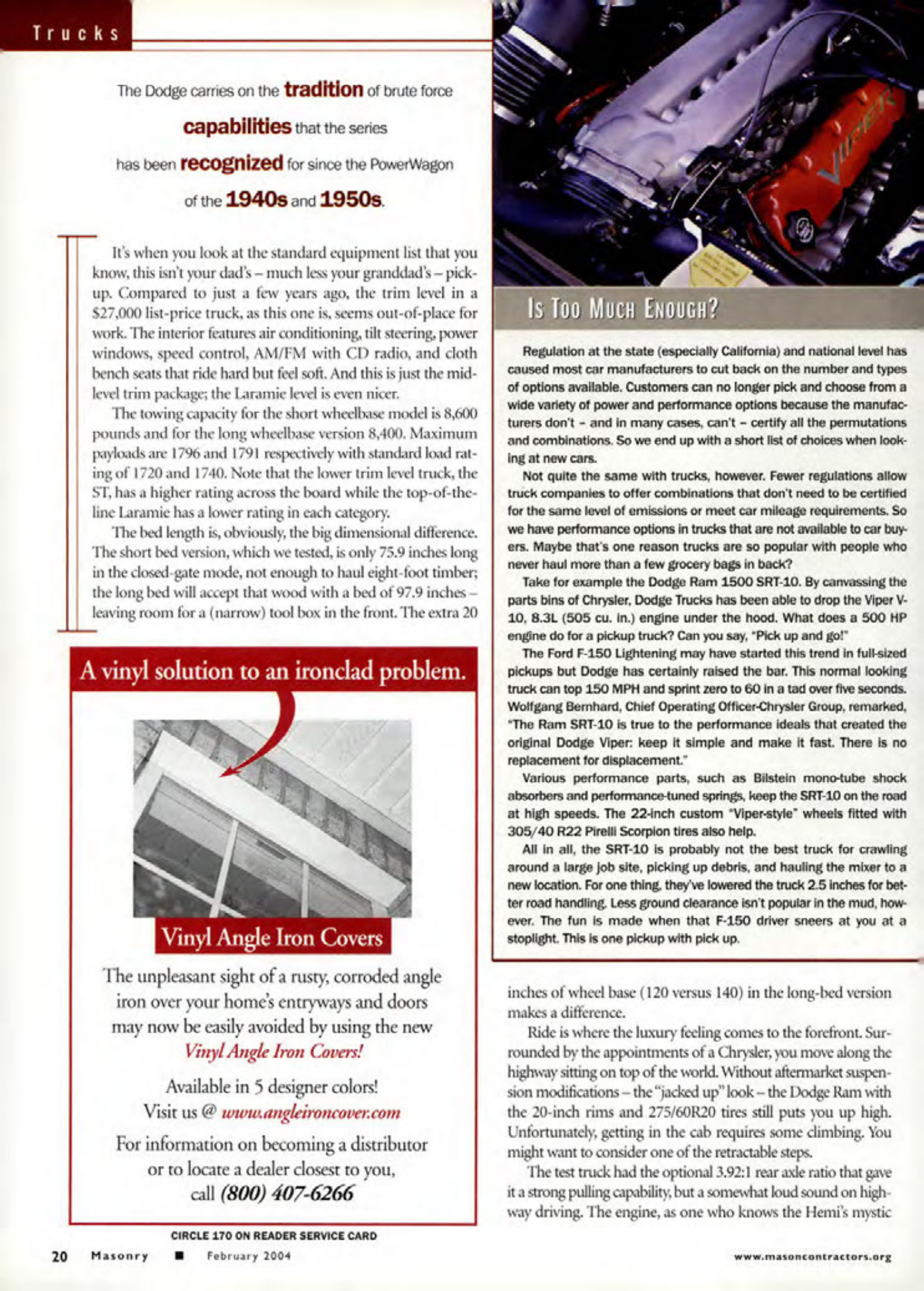Masonry Magazine February 2004 Page. 22