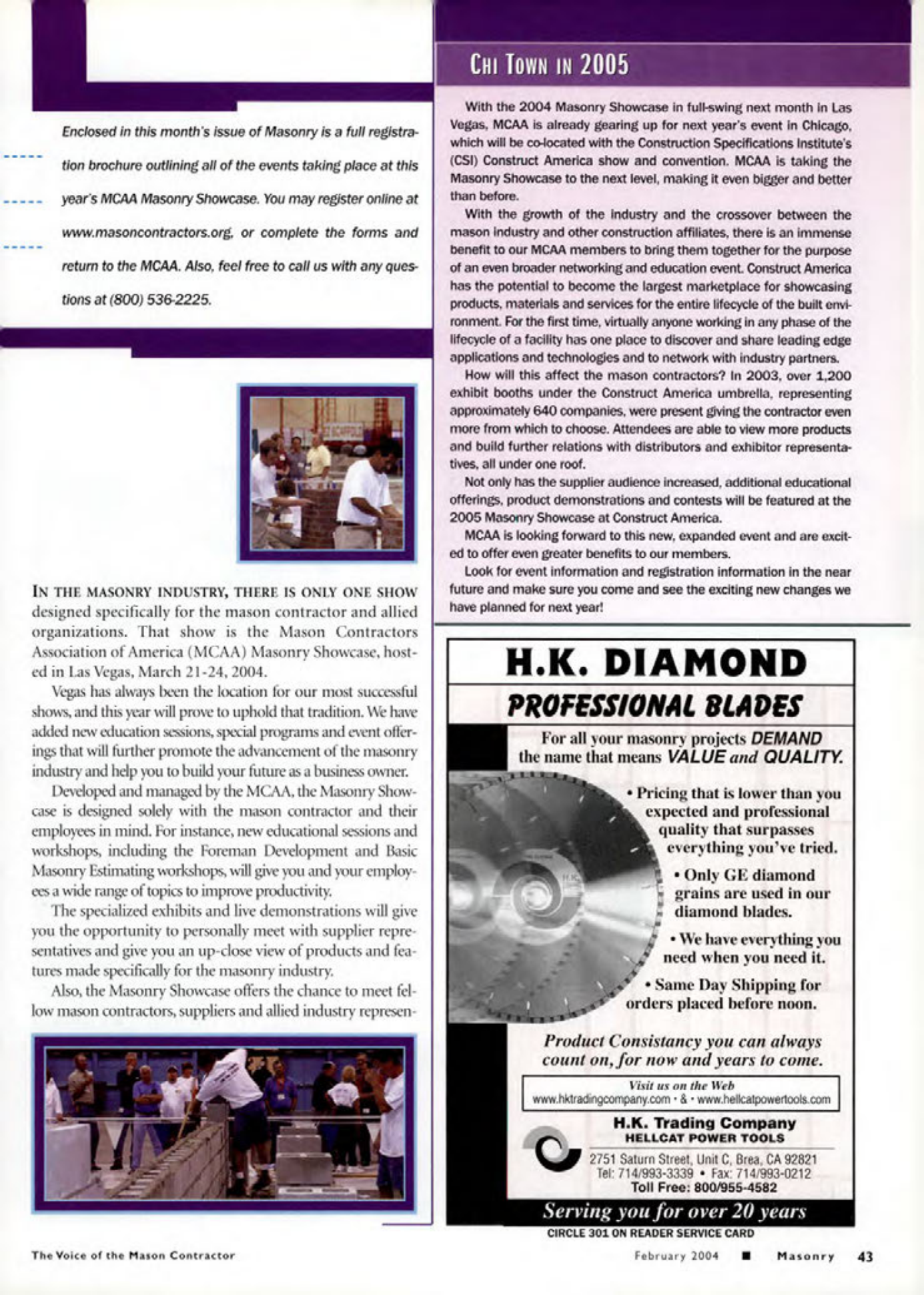 Masonry Magazine February 2004 Page. 45