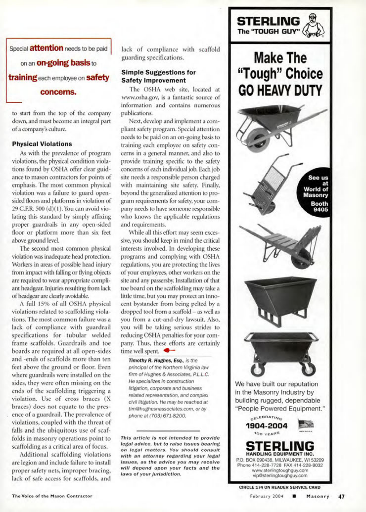 Masonry Magazine February 2004 Page. 49