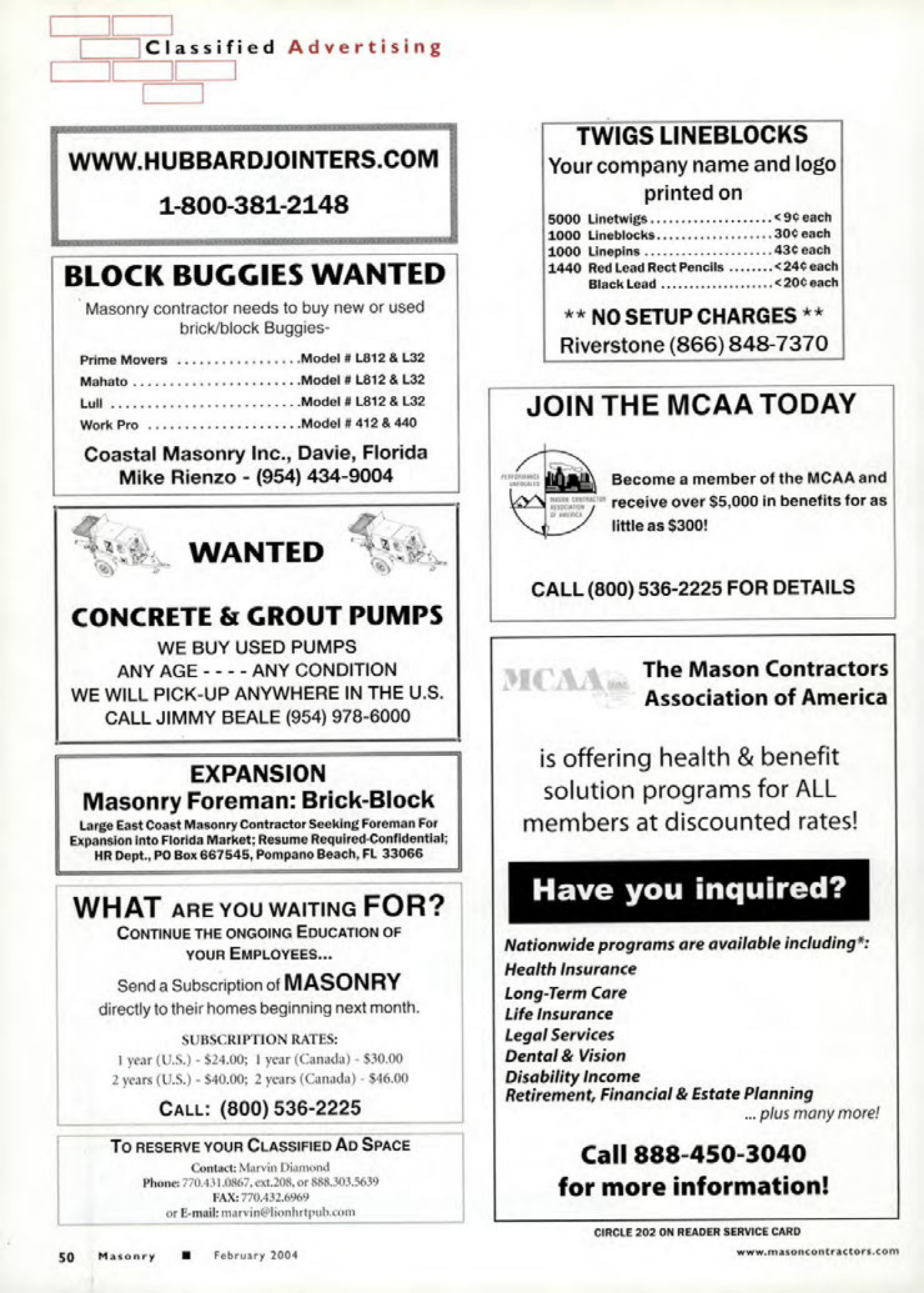 Masonry Magazine February 2004 Page. 52
