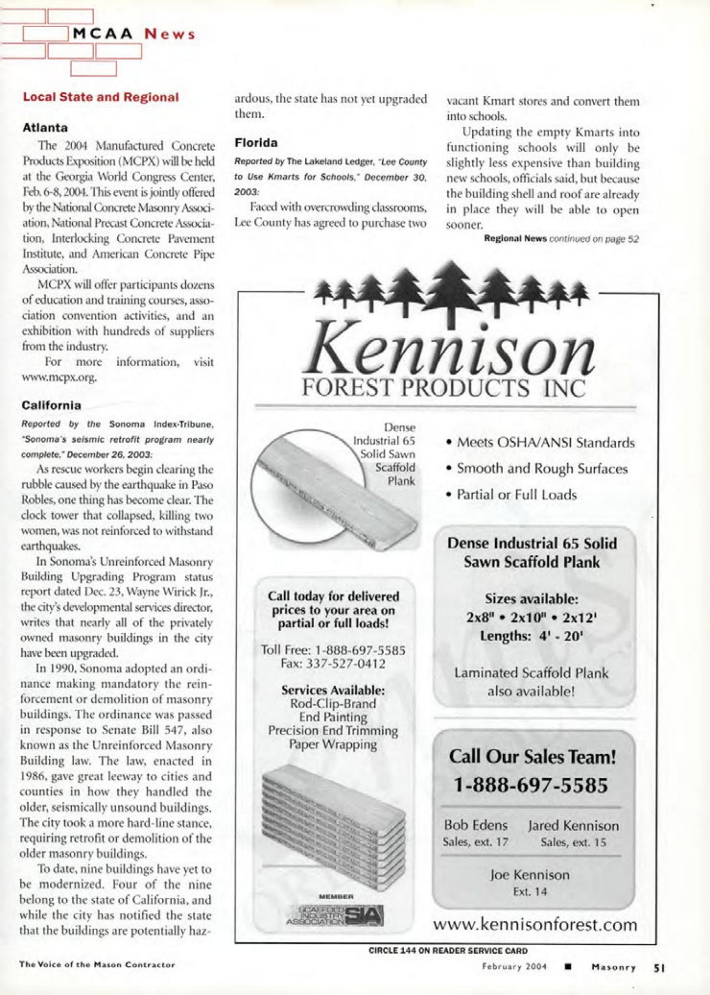 Masonry Magazine February 2004 Page. 53