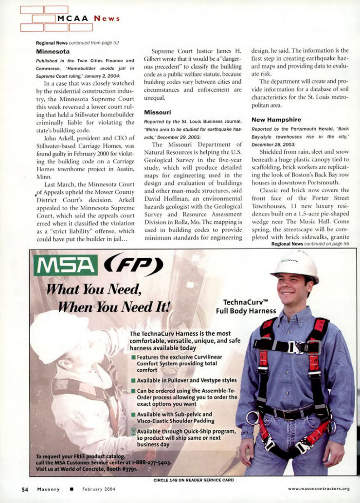 Masonry Magazine February 2004 Page. 56