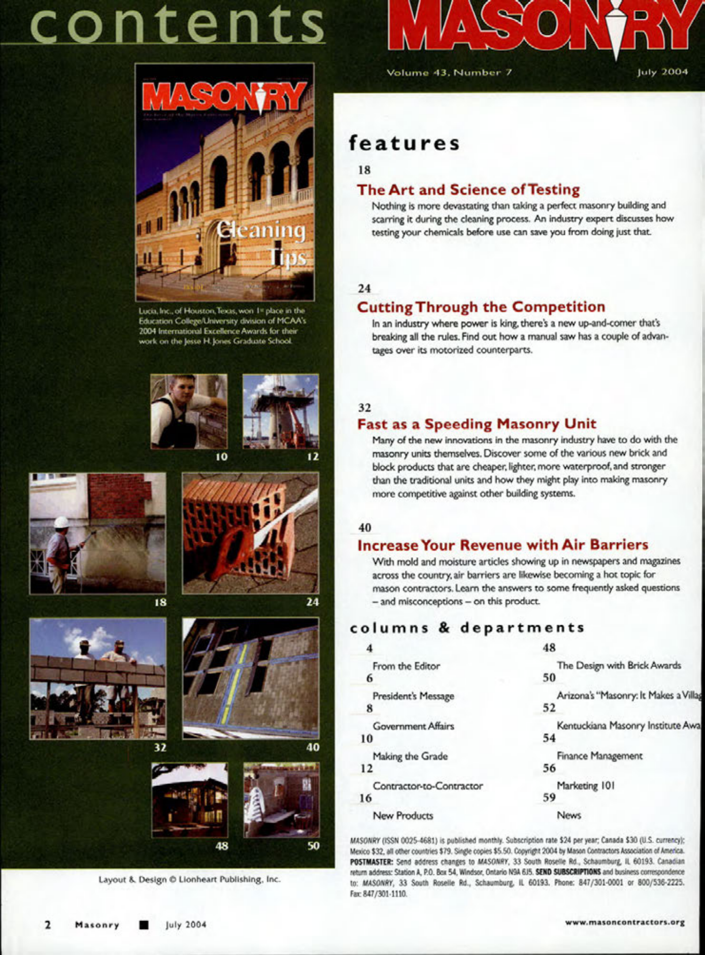 Masonry Magazine July 2004 Page. 4