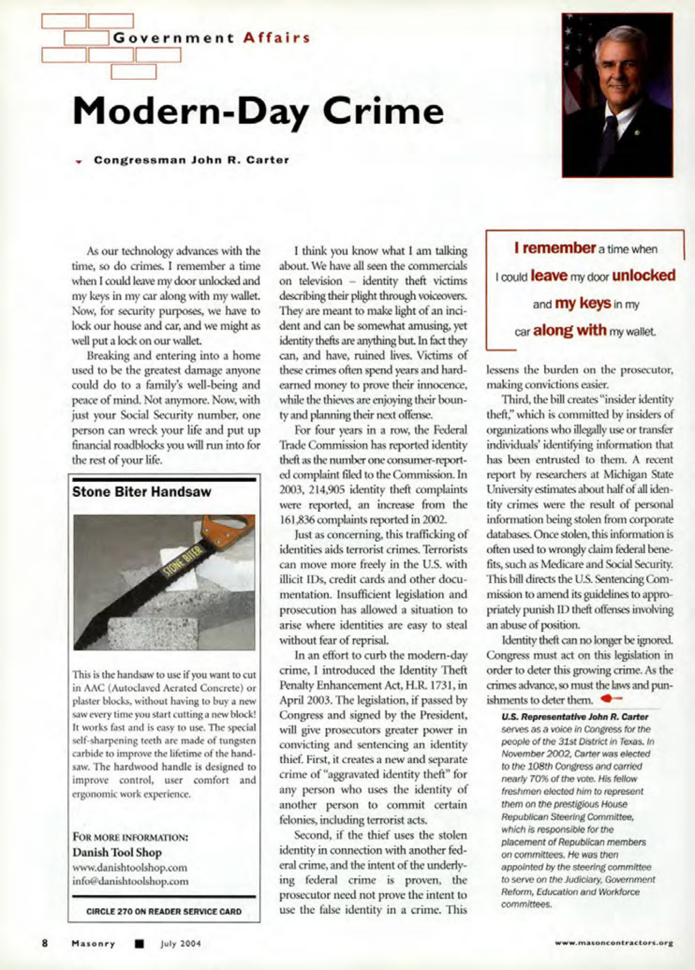 Masonry Magazine July 2004 Page. 10