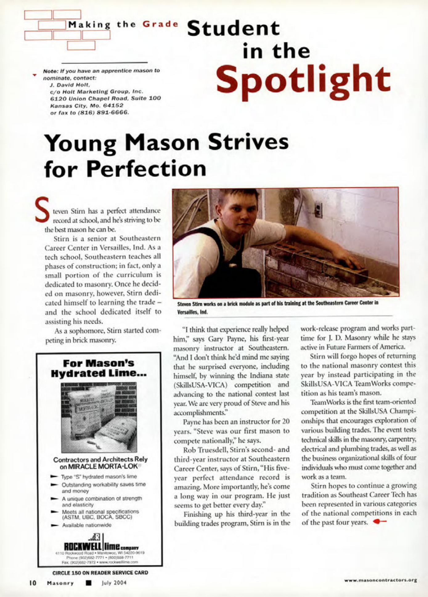 Masonry Magazine July 2004 Page. 12