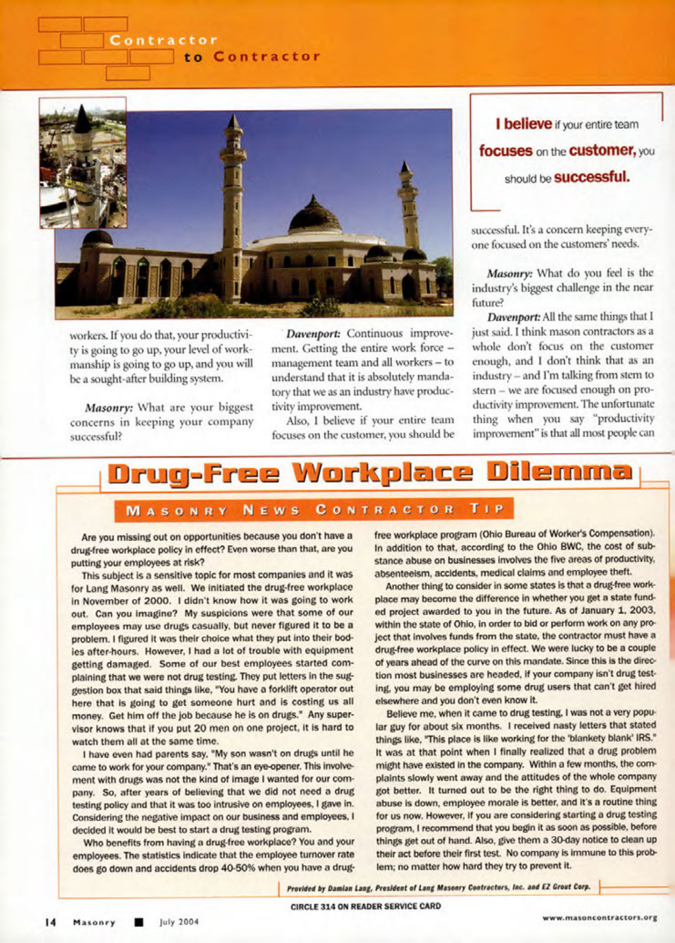 Masonry Magazine July 2004 Page. 16
