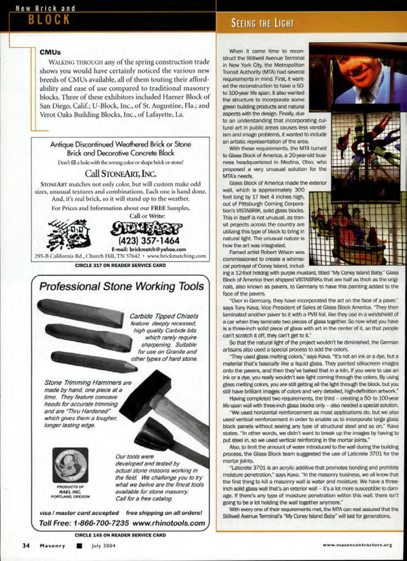 Masonry Magazine July 2004 Page. 36
