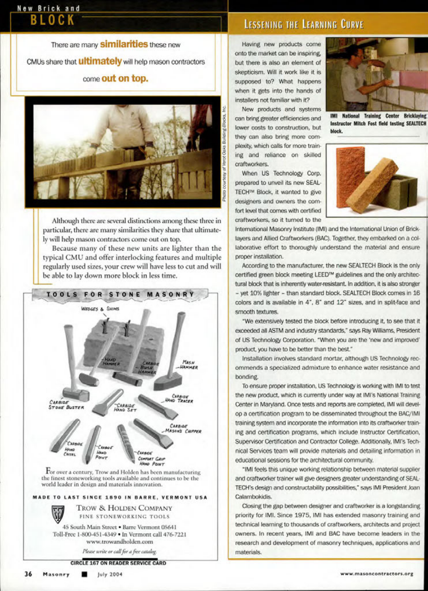 Masonry Magazine July 2004 Page. 38