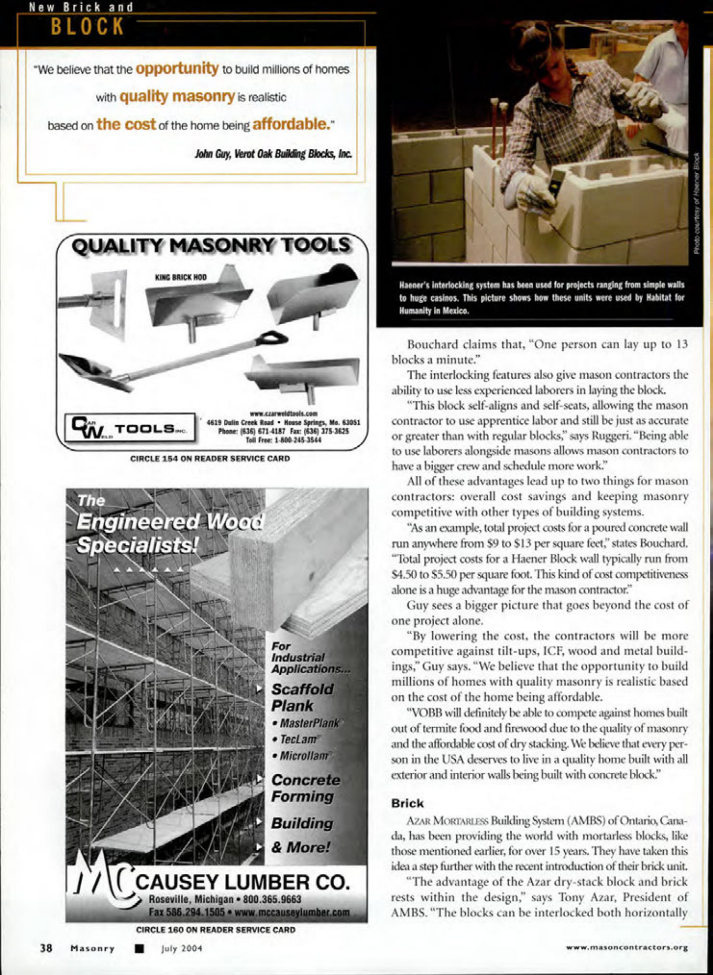 Masonry Magazine July 2004 Page. 40