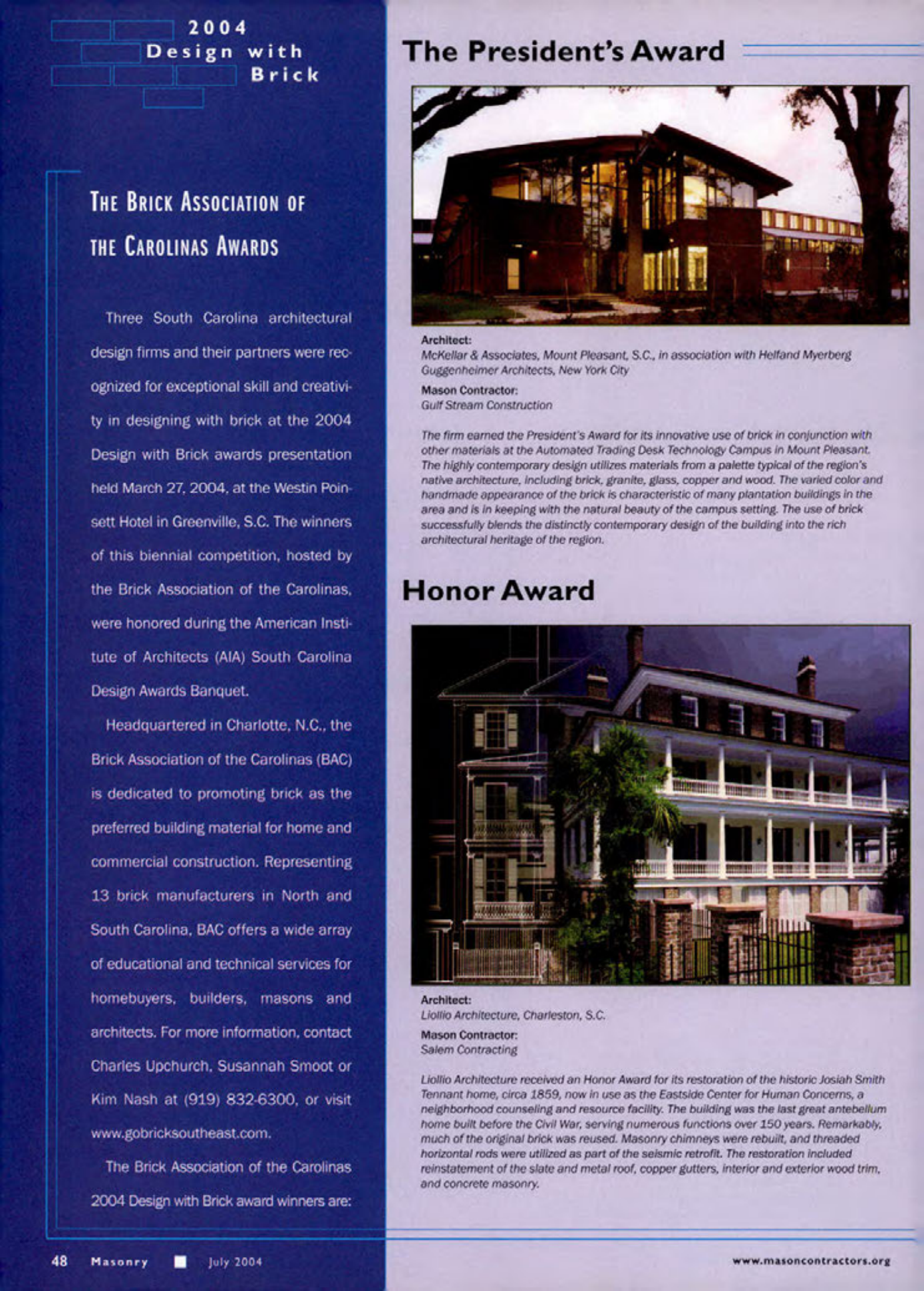 Masonry Magazine July 2004 Page. 50