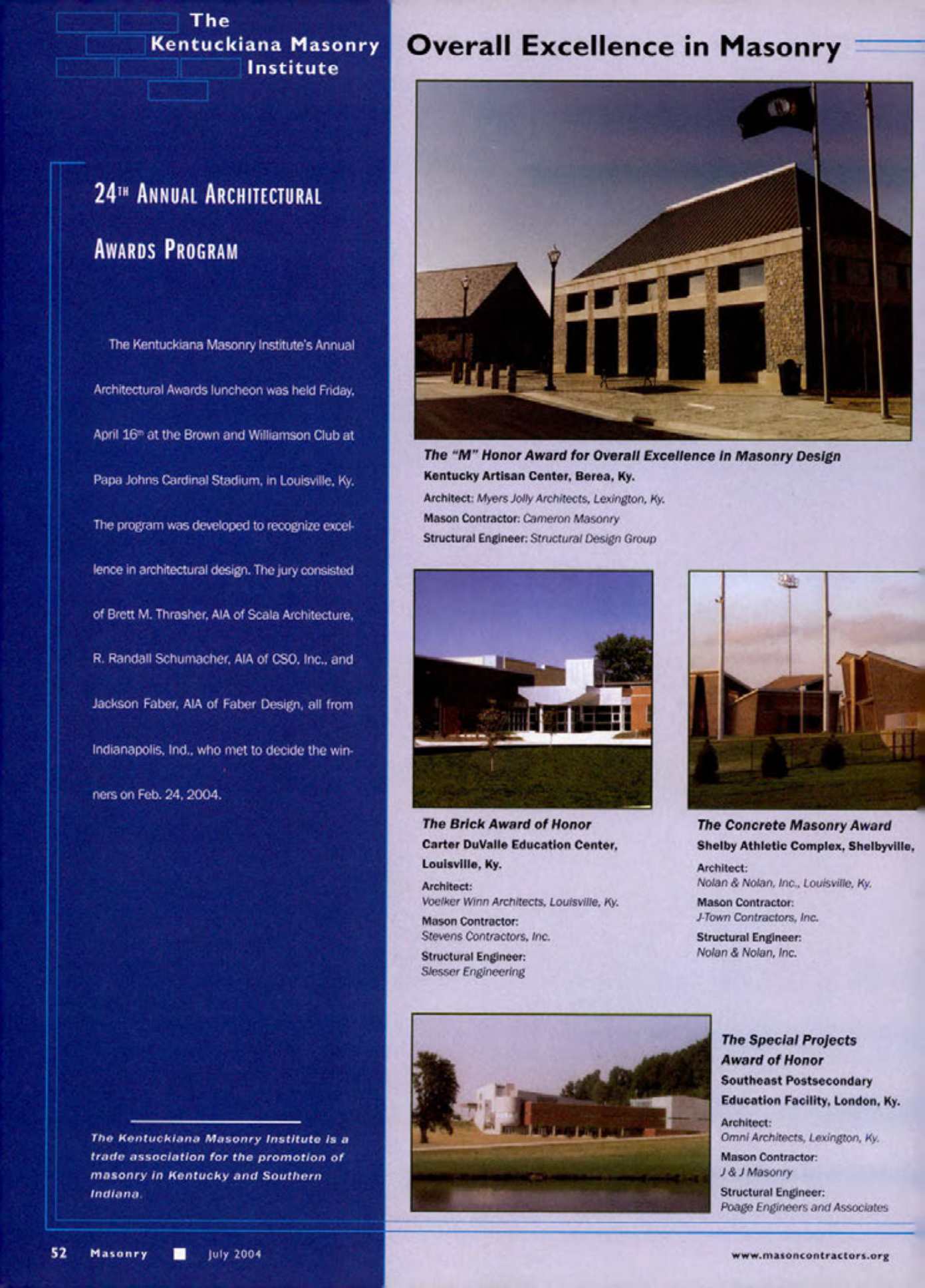 Masonry Magazine July 2004 Page. 54