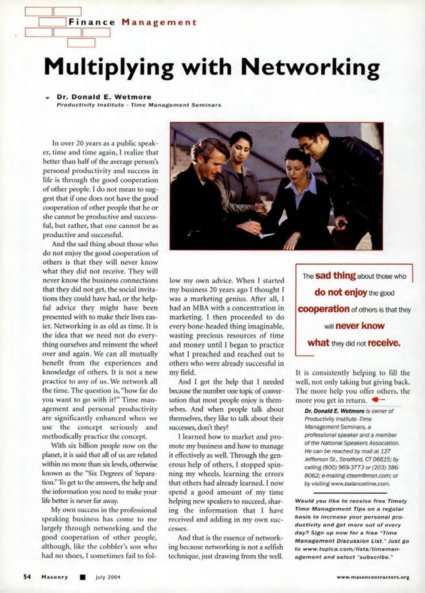 Masonry Magazine July 2004 Page. 56