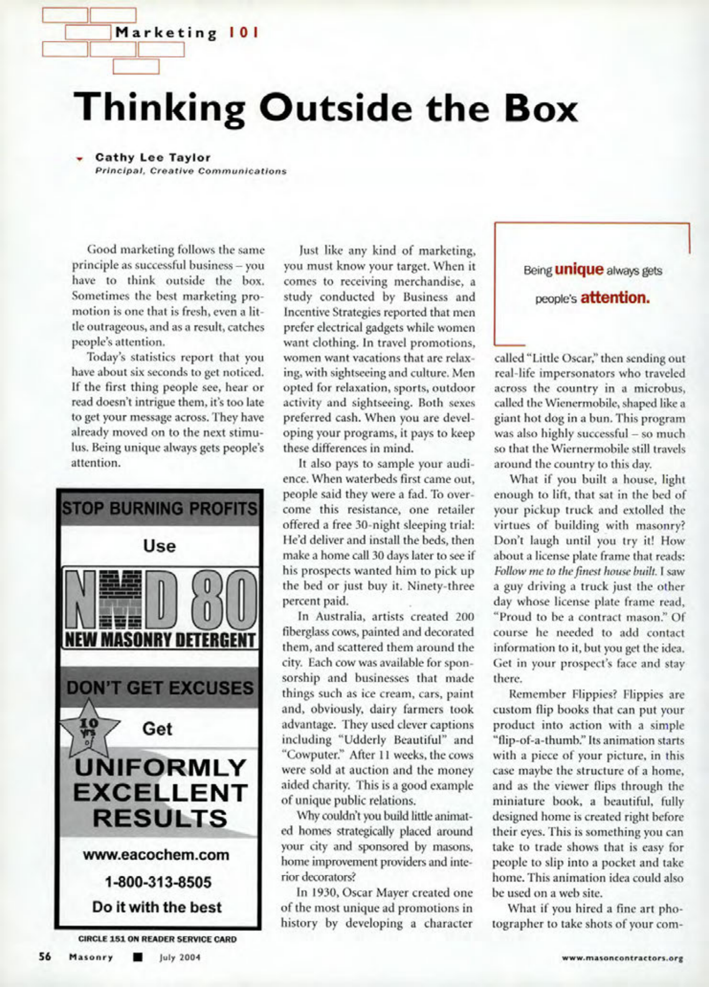 Masonry Magazine July 2004 Page. 58