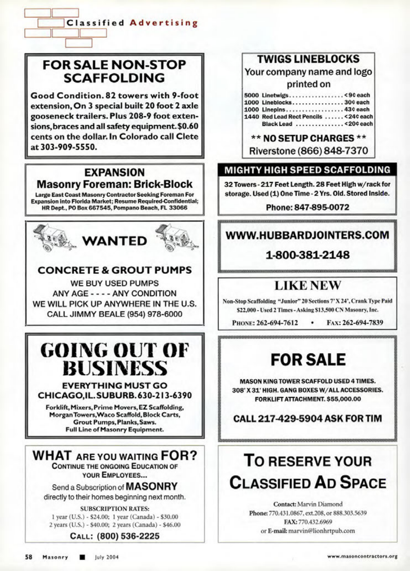 Masonry Magazine July 2004 Page. 60