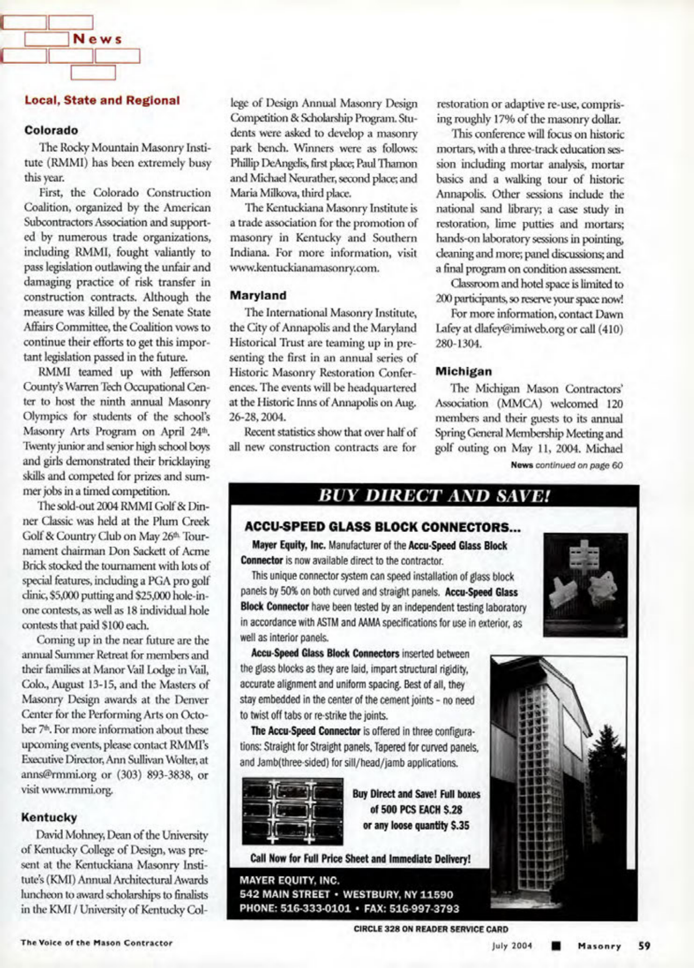 Masonry Magazine July 2004 Page. 61