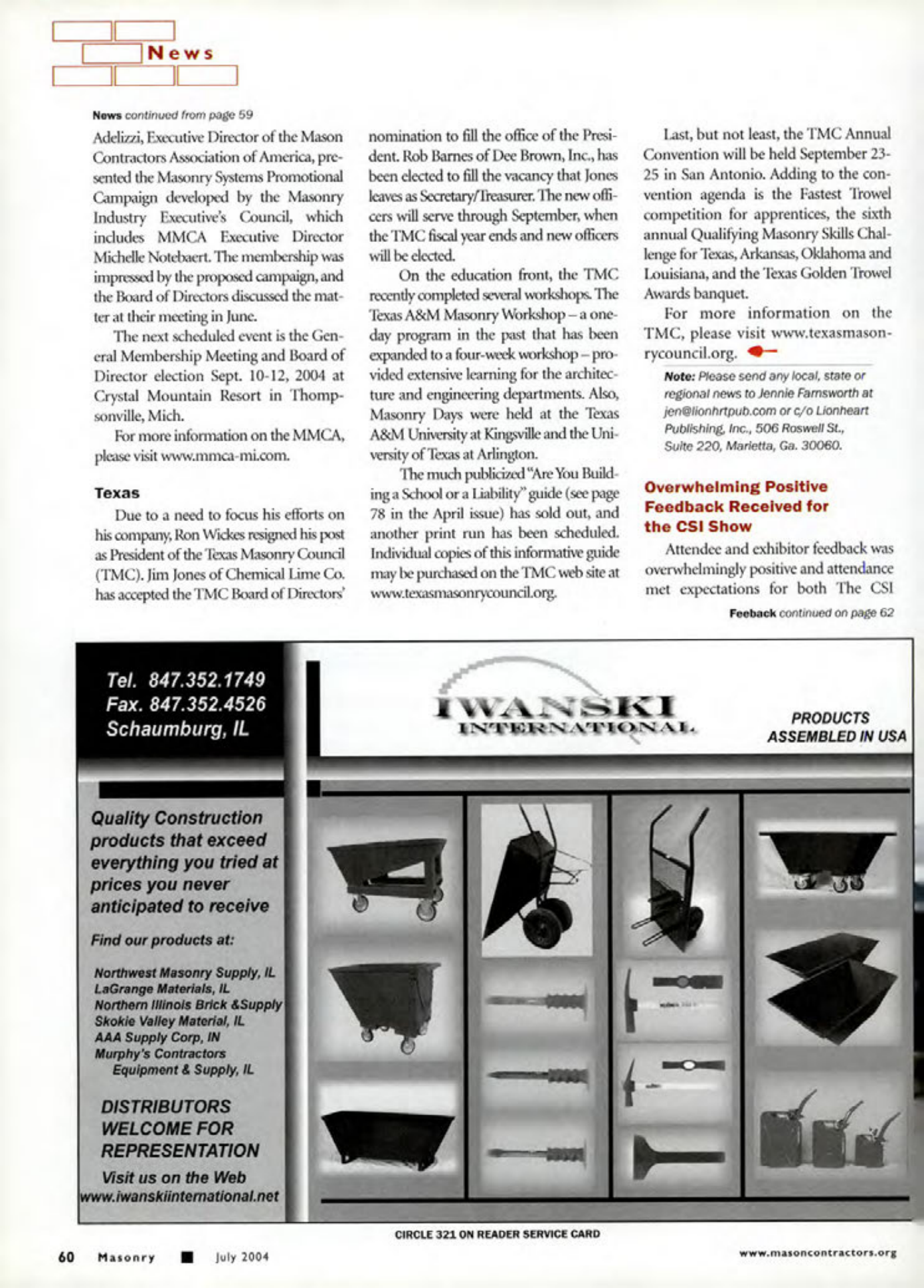 Masonry Magazine July 2004 Page. 62
