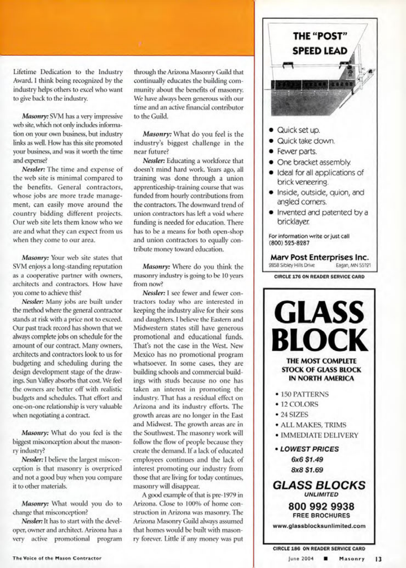Masonry Magazine June 2004 Page. 15
