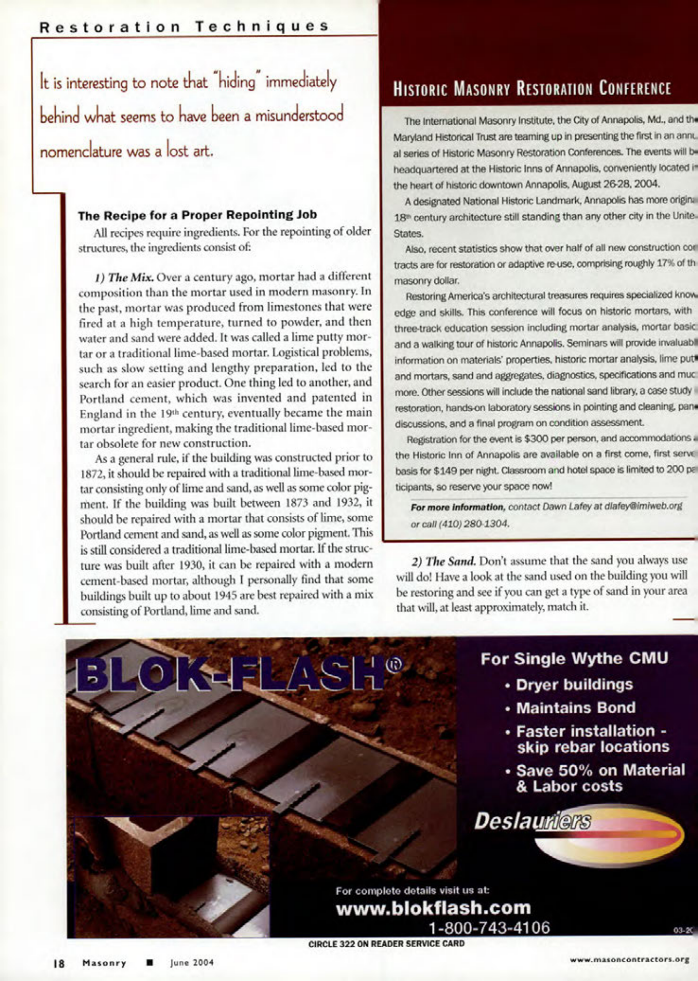 Masonry Magazine June 2004 Page. 20