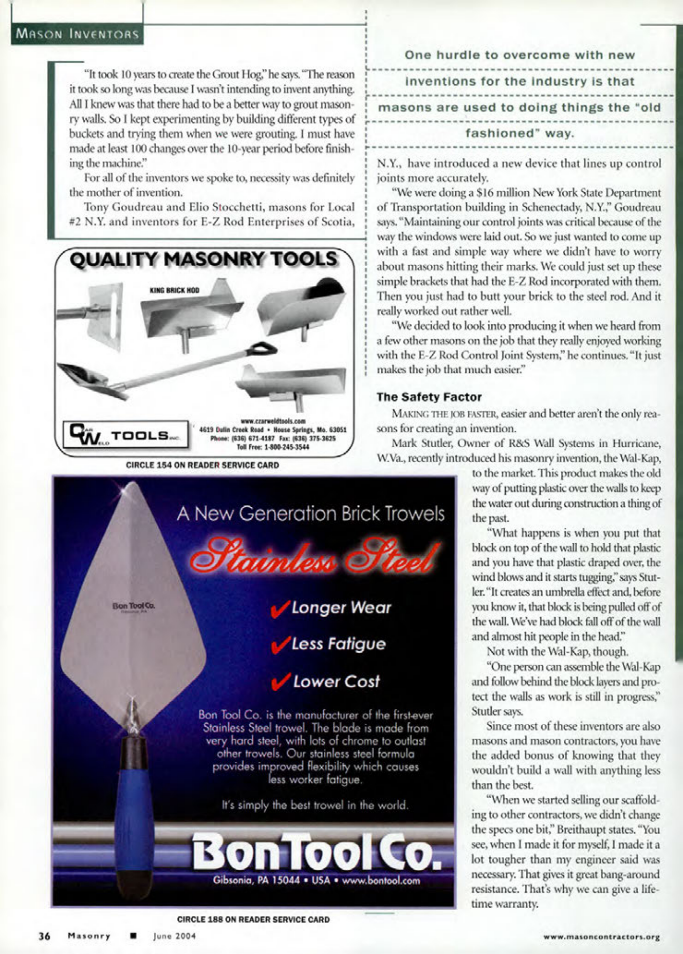 Masonry Magazine June 2004 Page. 38