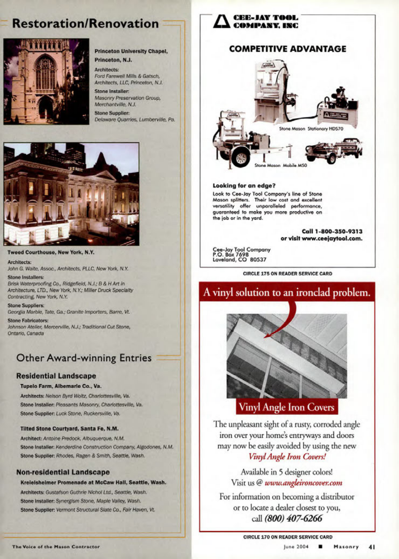 Masonry Magazine June 2004 Page. 43