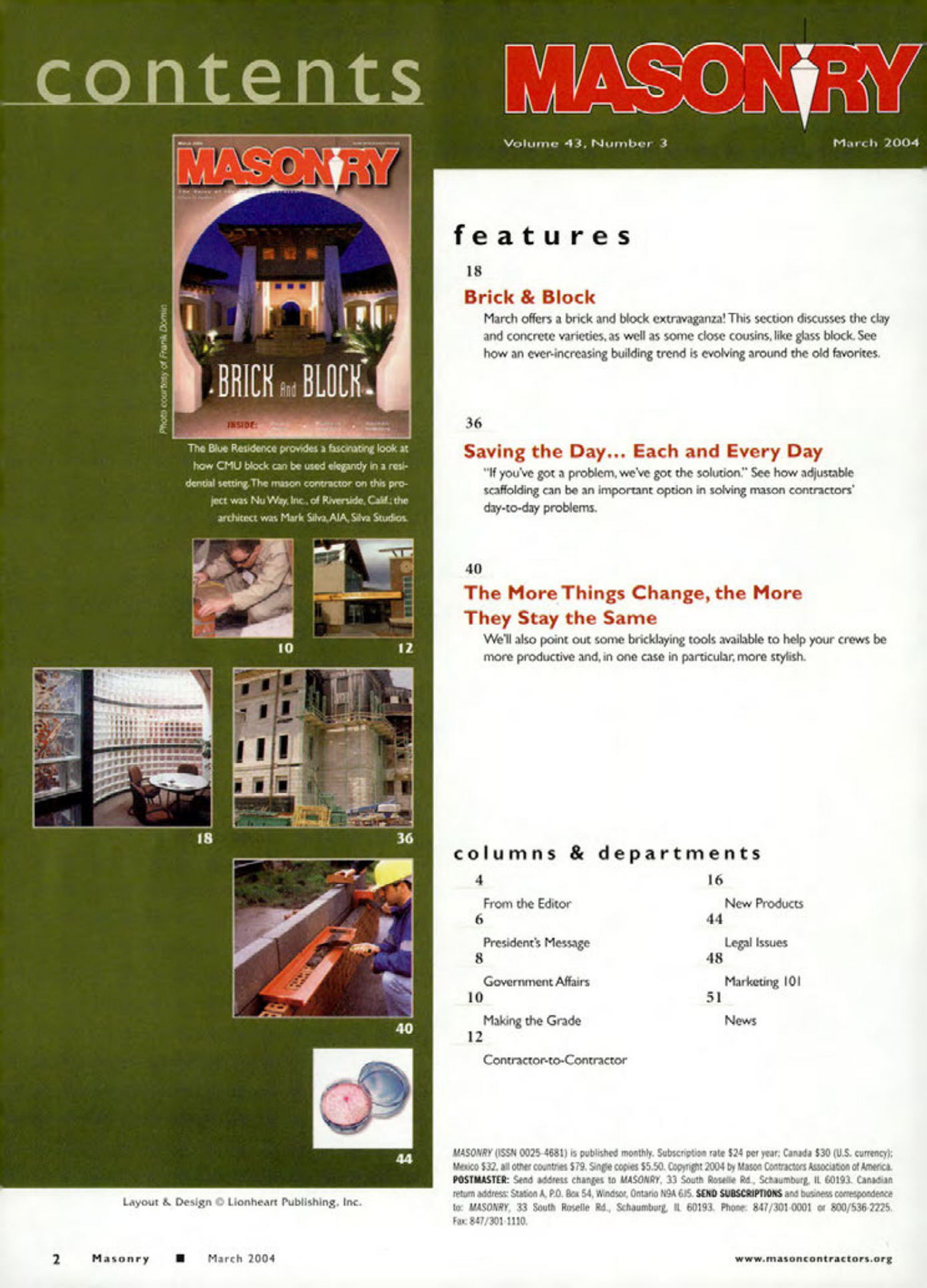 Masonry Magazine March 2004 Page. 4