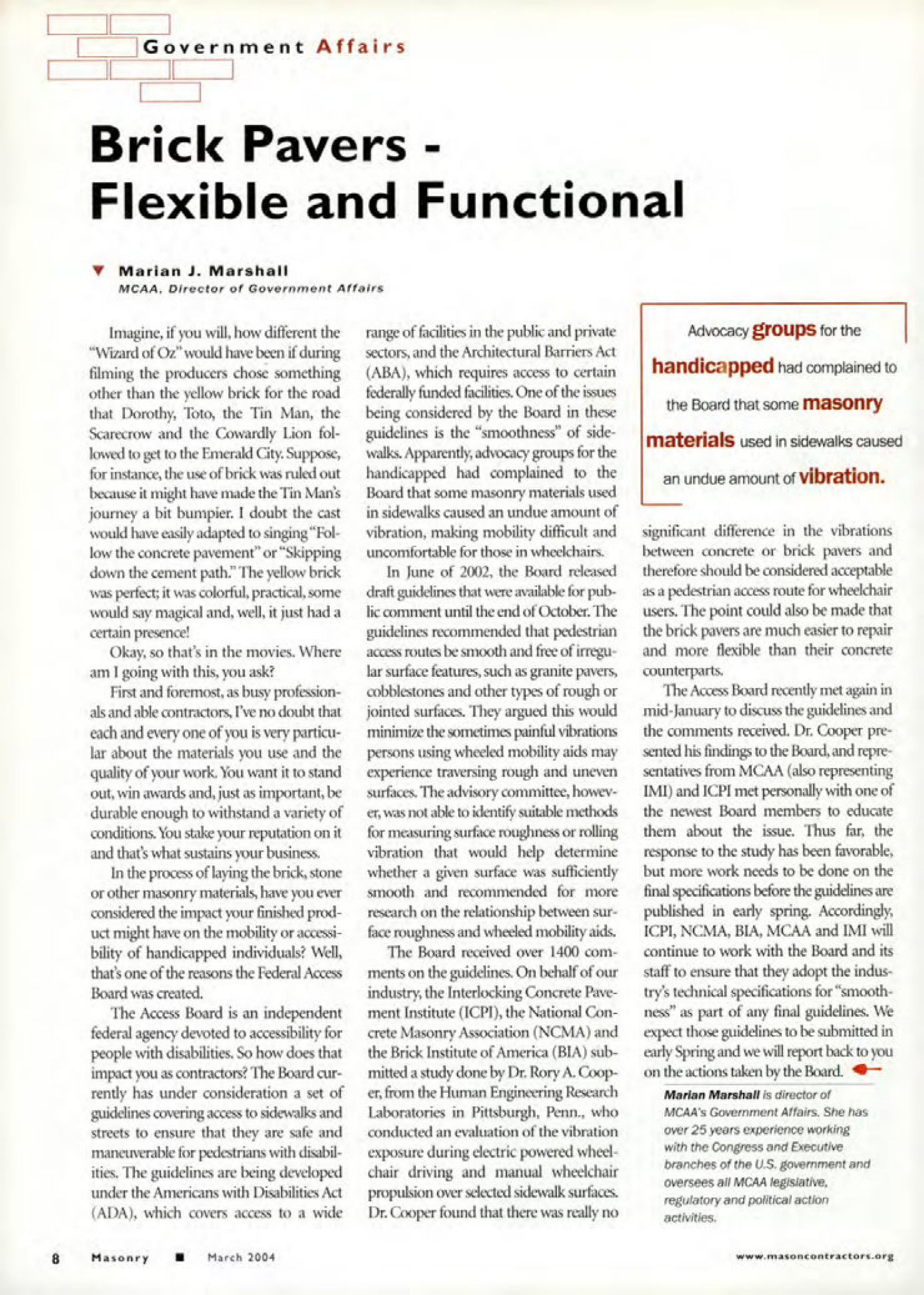 Masonry Magazine March 2004 Page. 10