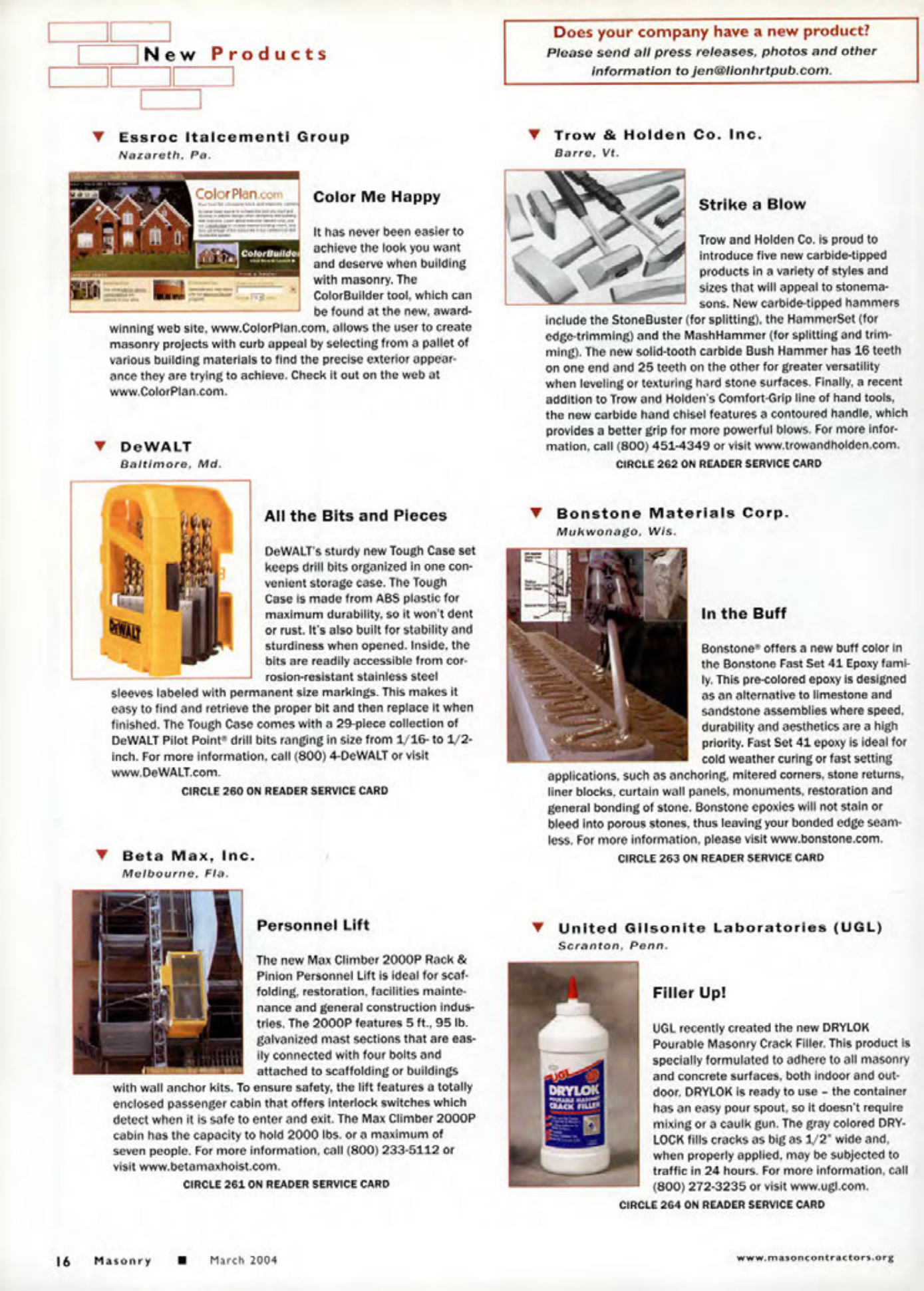 Masonry Magazine March 2004 Page. 18