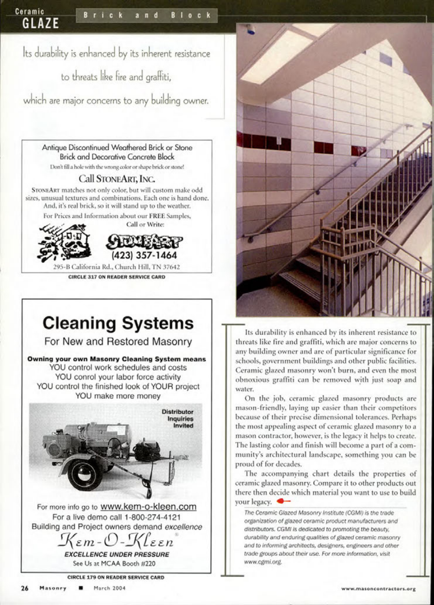 Masonry Magazine March 2004 Page. 28