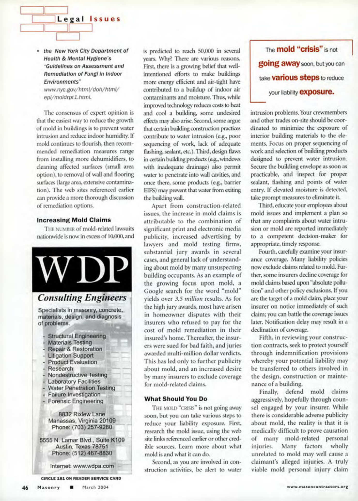 Masonry Magazine March 2004 Page. 60