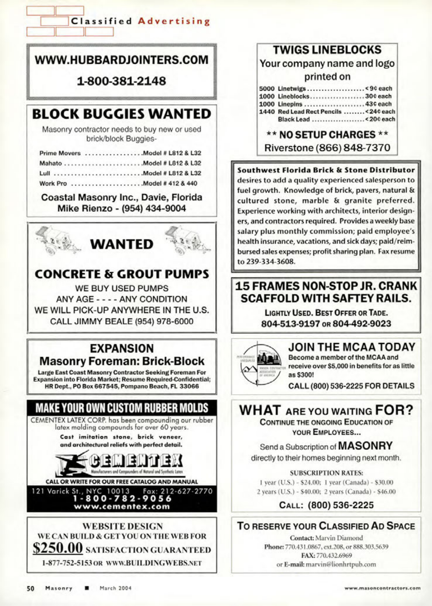 Masonry Magazine March 2004 Page. 64