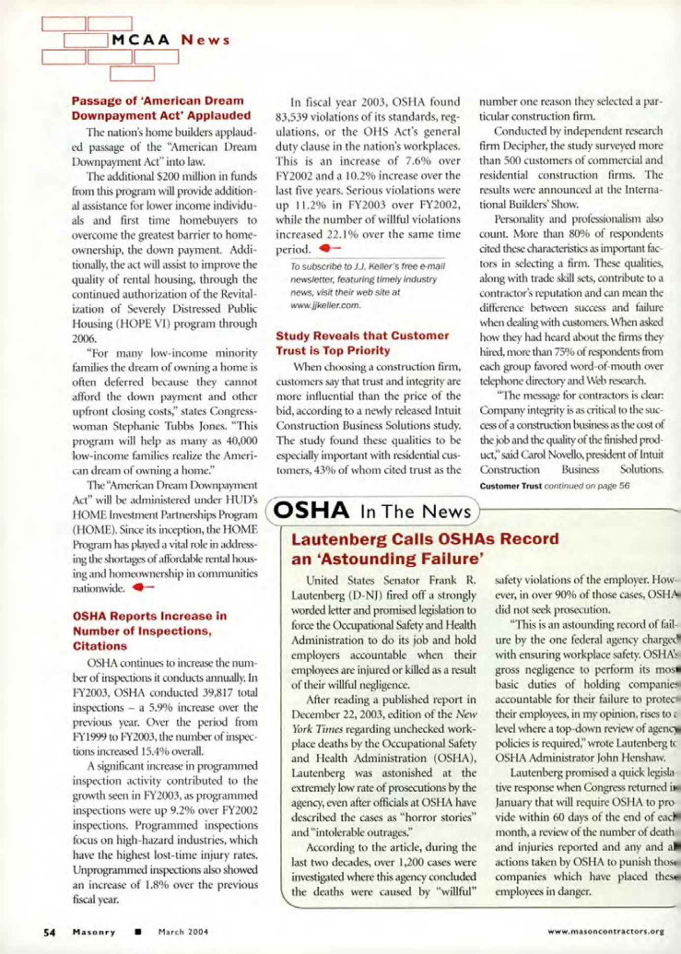Masonry Magazine March 2004 Page. 68
