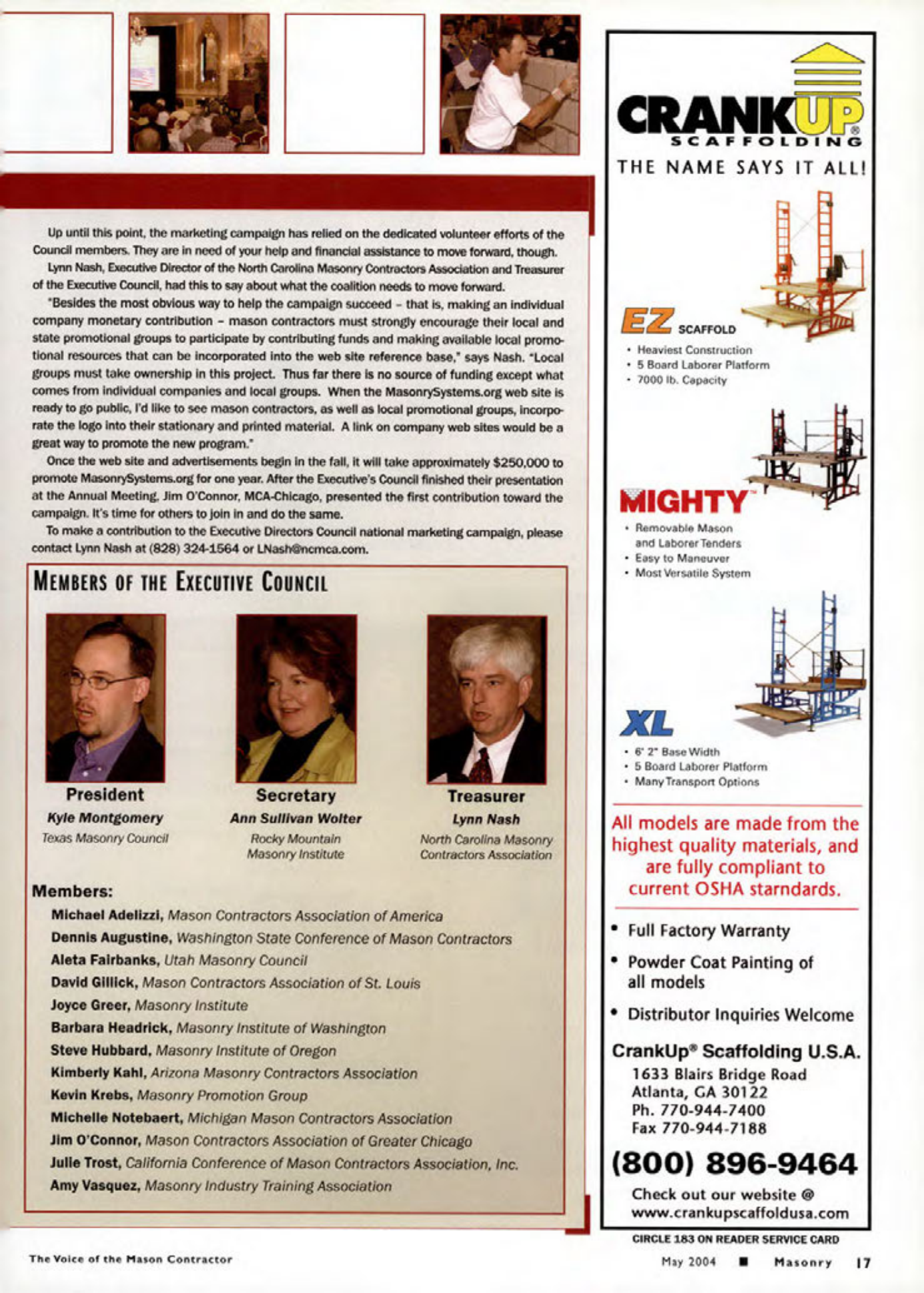 Masonry Magazine May 2004 Page. 19