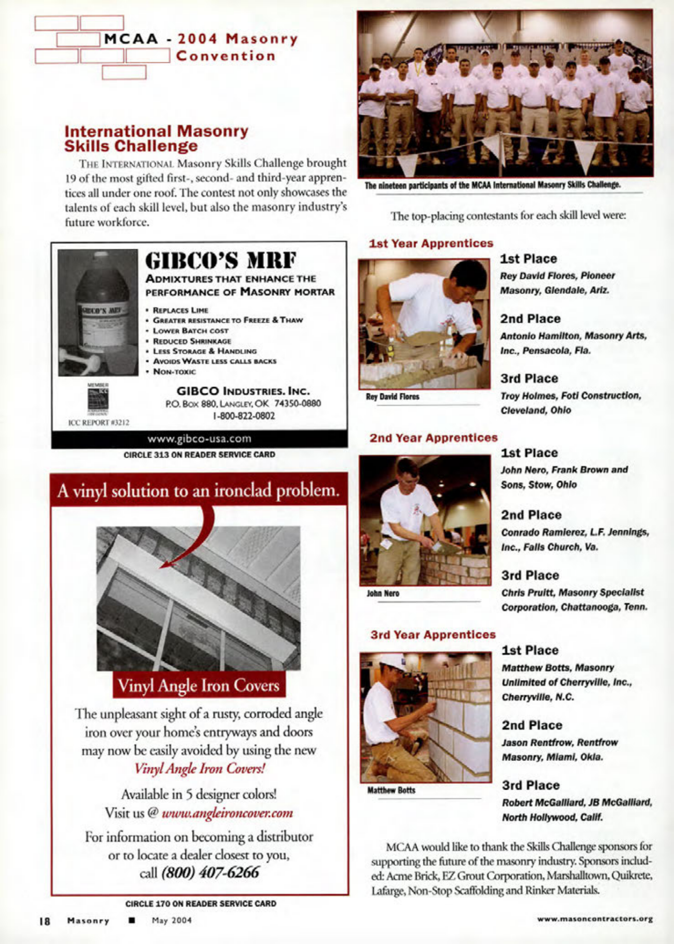 Masonry Magazine May 2004 Page. 20