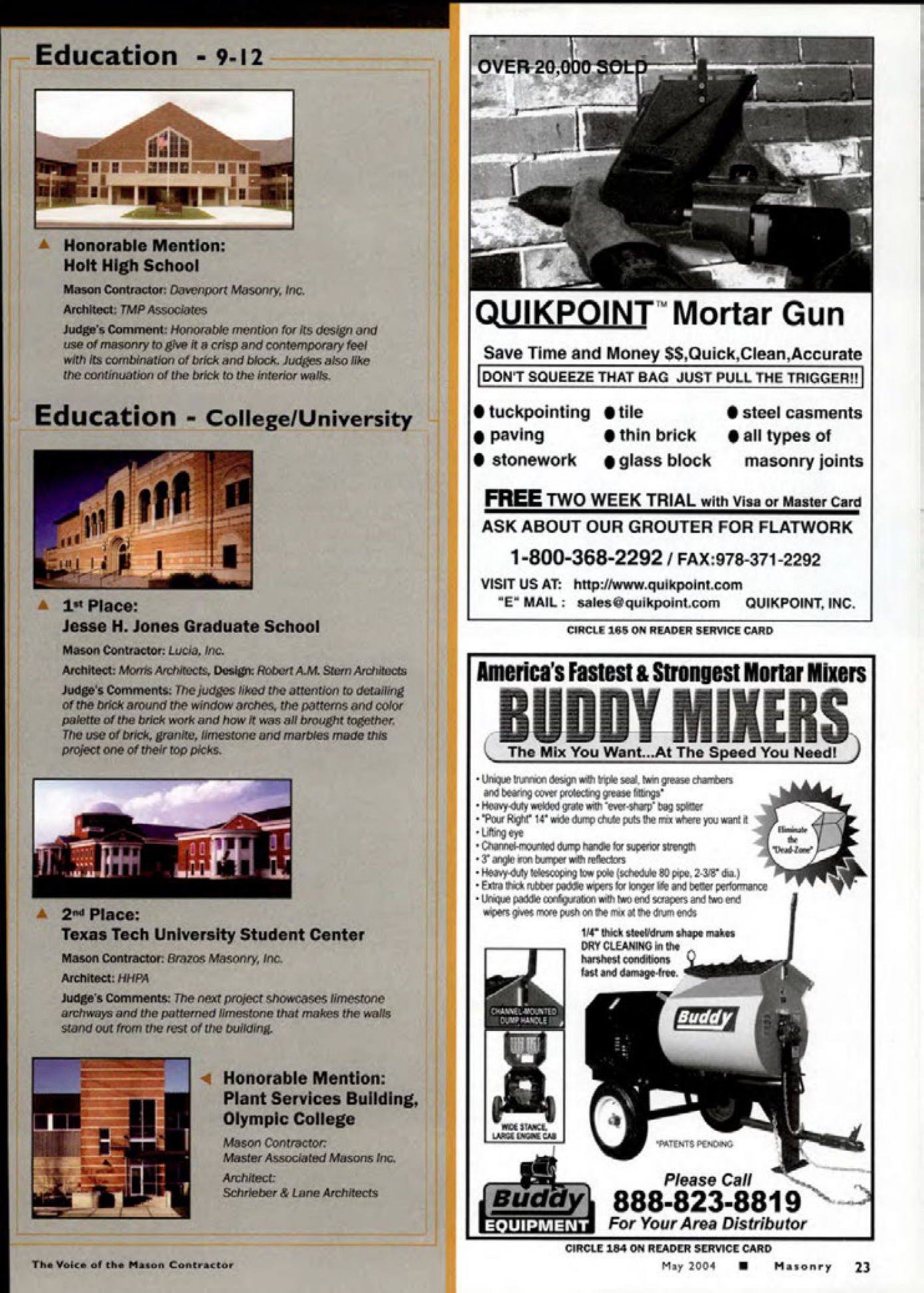 Masonry Magazine May 2004 Page. 25