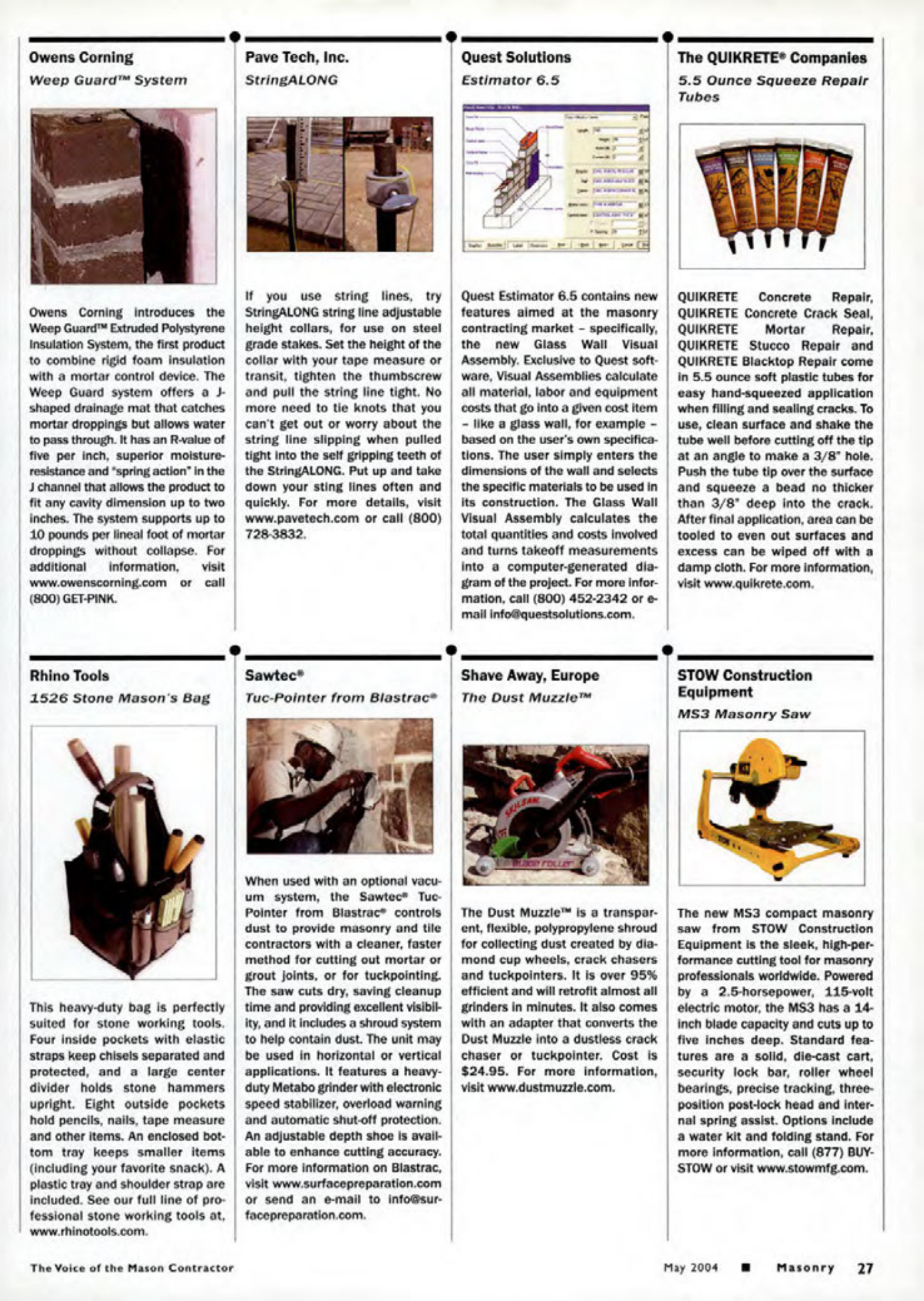Masonry Magazine May 2004 Page. 29