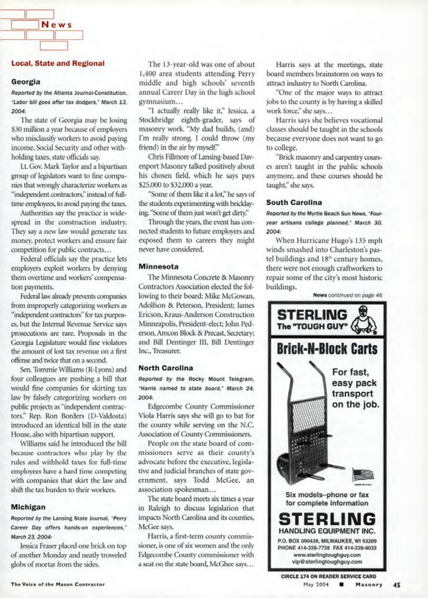Masonry Magazine May 2004 Page. 47