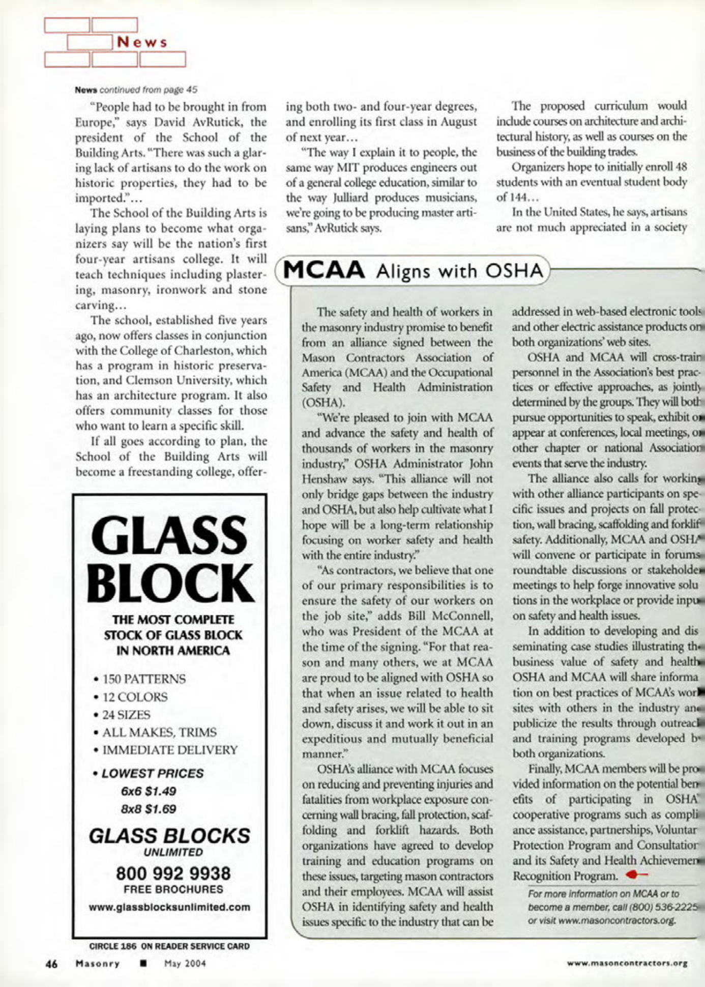 Masonry Magazine May 2004 Page. 48
