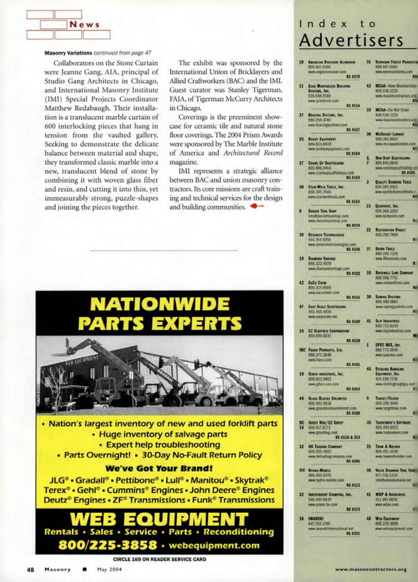 Masonry Magazine May 2004 Page. 50