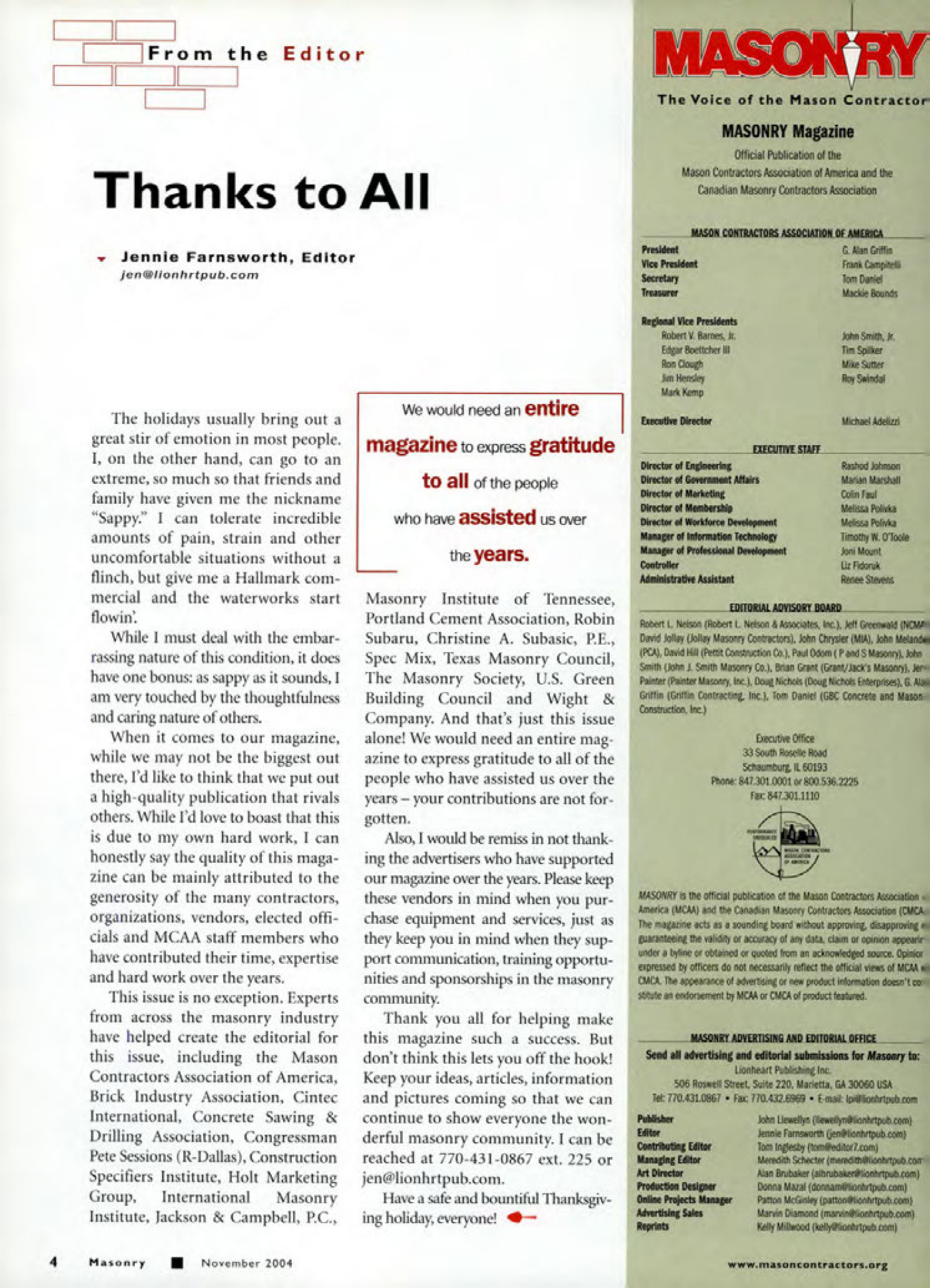 Masonry Magazine November 2004 Page. 6