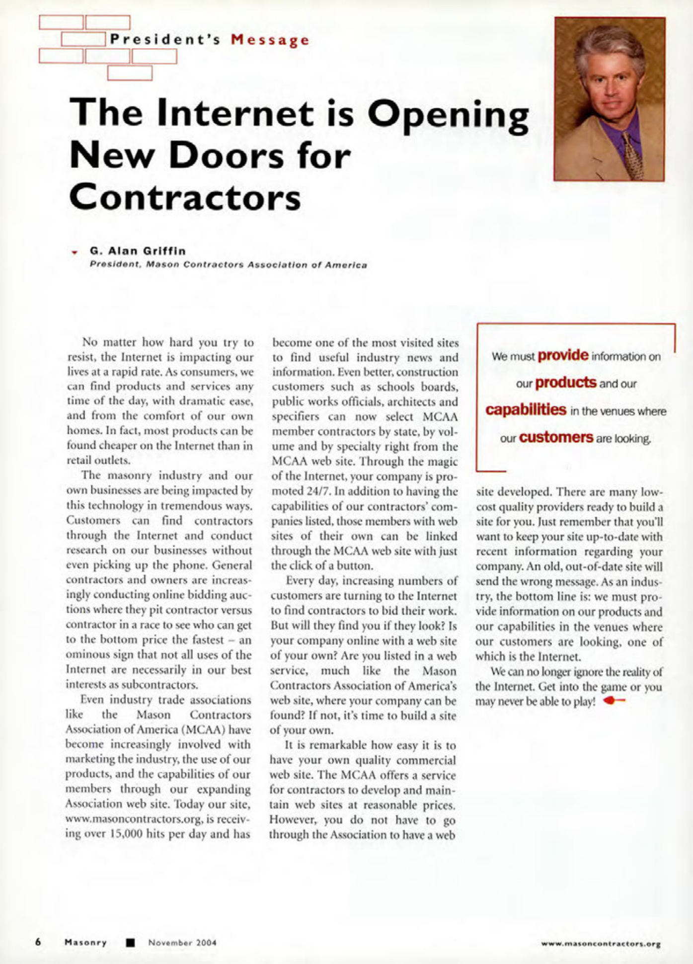 Masonry Magazine November 2004 Page. 8