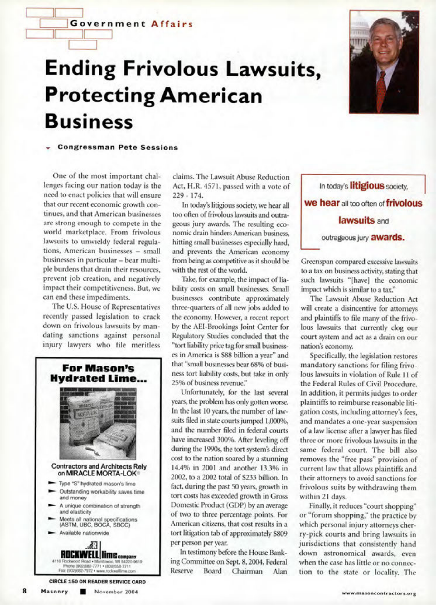 Masonry Magazine November 2004 Page. 10